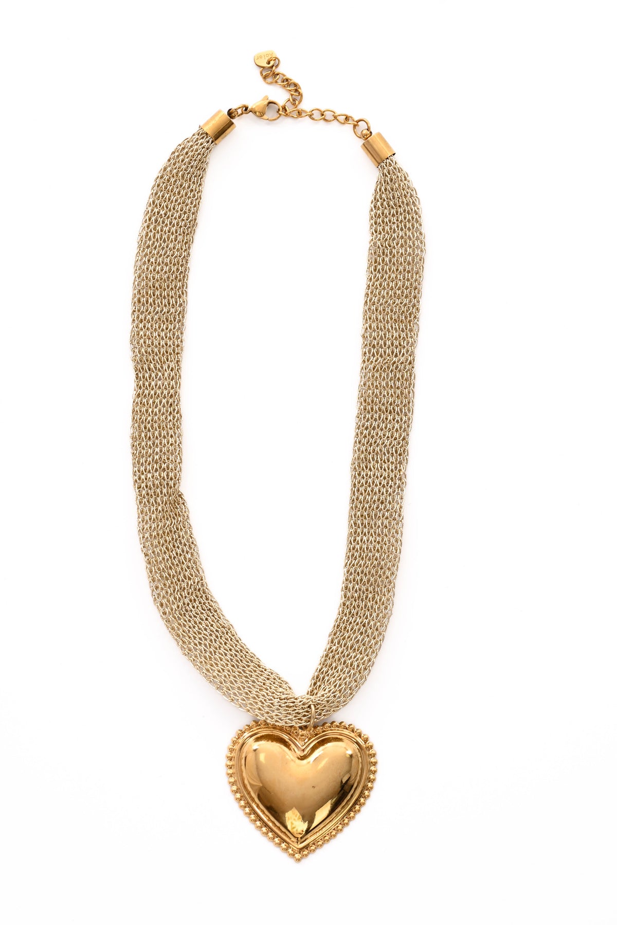 Ketting lurex hart goud