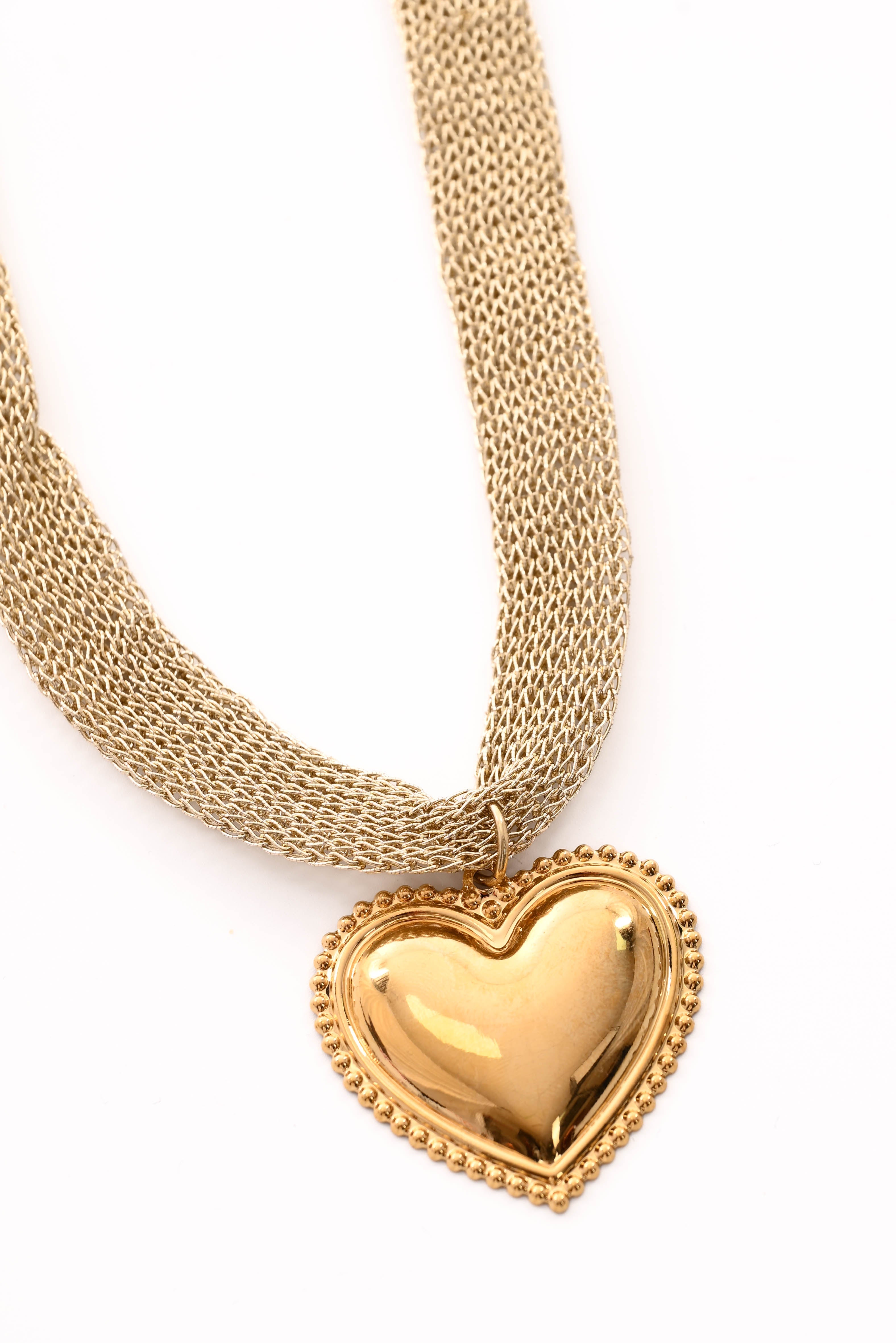 Ketting lurex hart goud