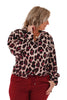 Travel blouse panterprint magenta