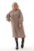 Sweater dress met zakken taupe