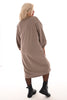 Sweater dress met zakken taupe