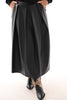 Leather look rok met plooien zwart