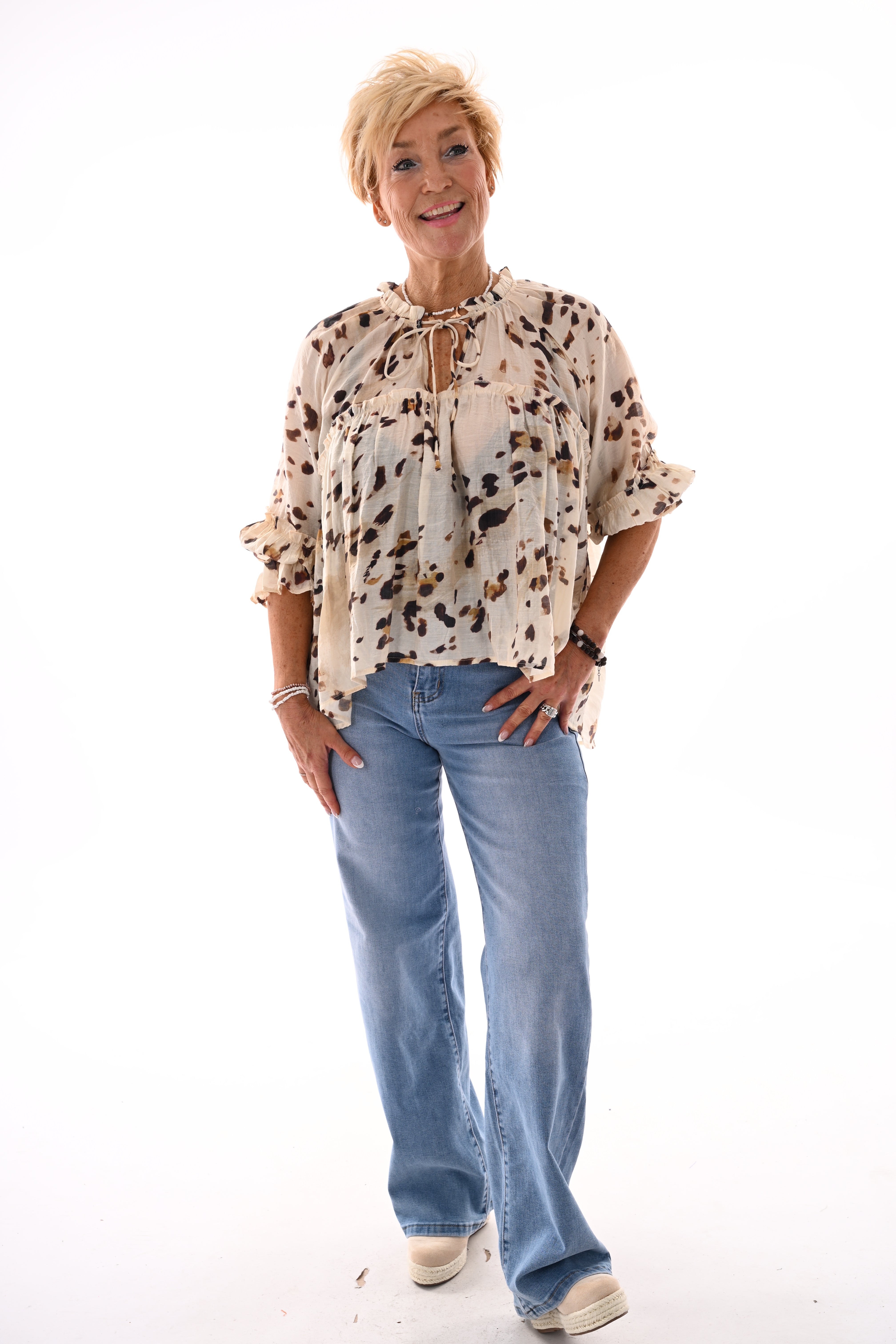 Blouse vlekken beige