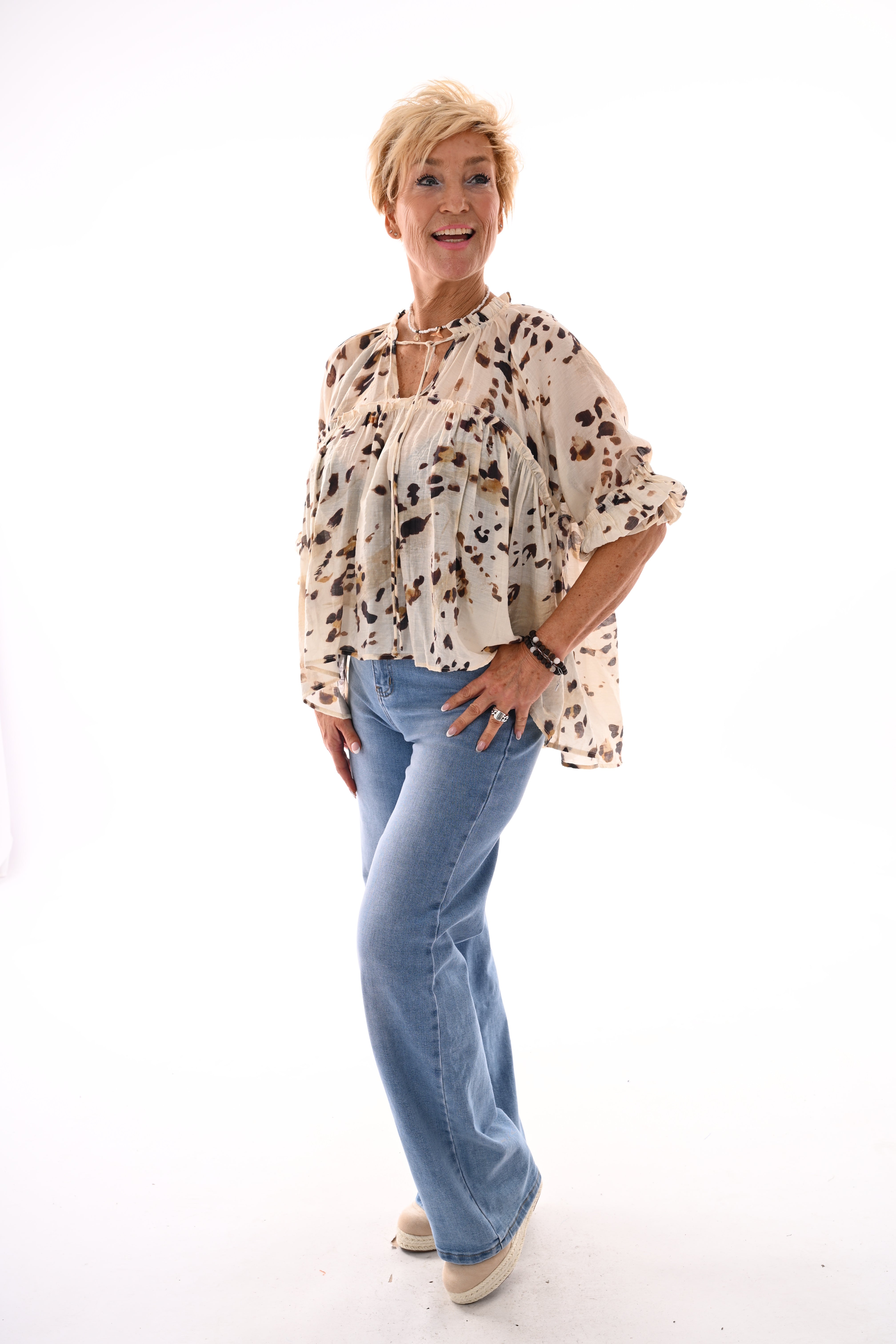 Blouse vlekken beige
