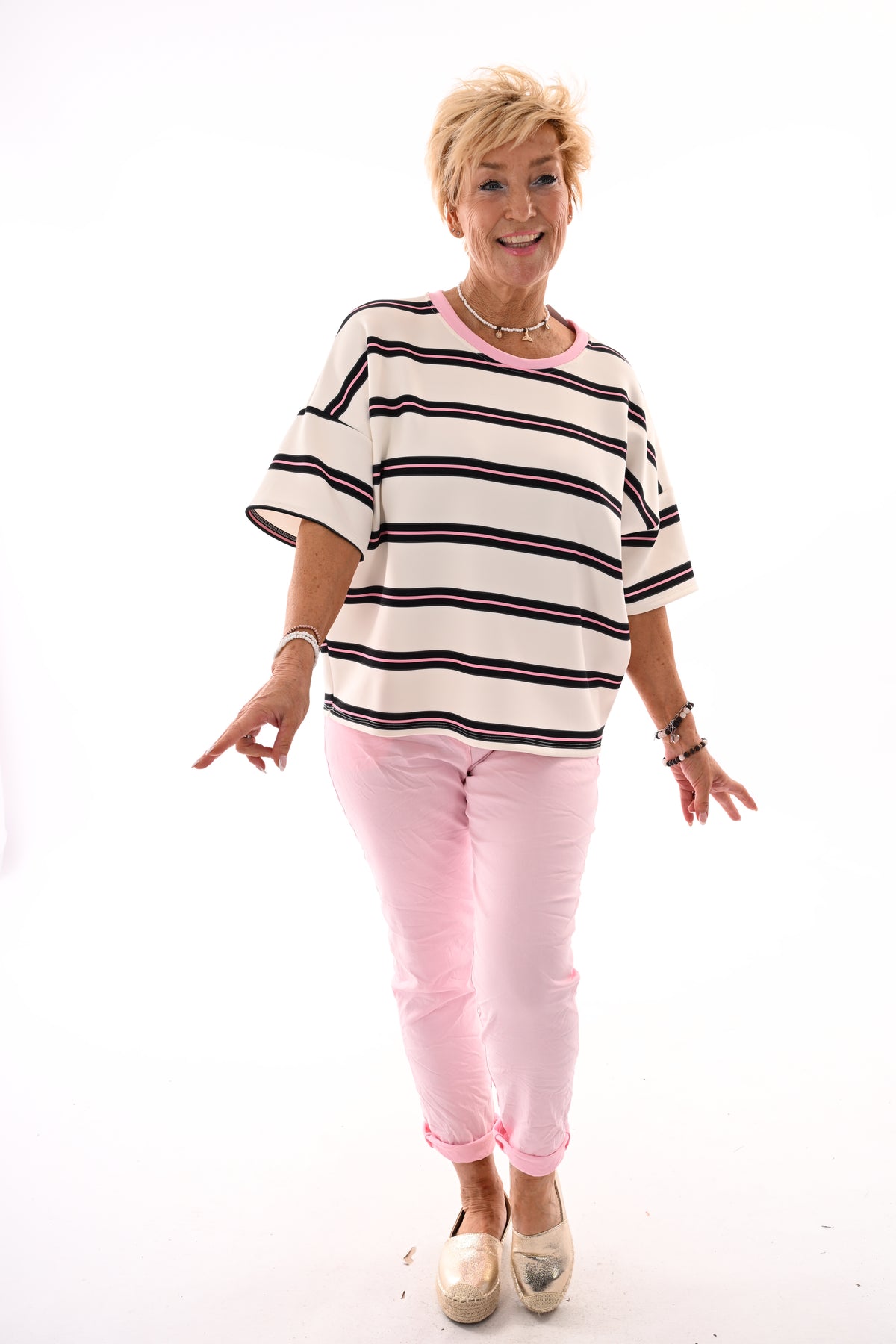 Sweatshirt strepen zwart