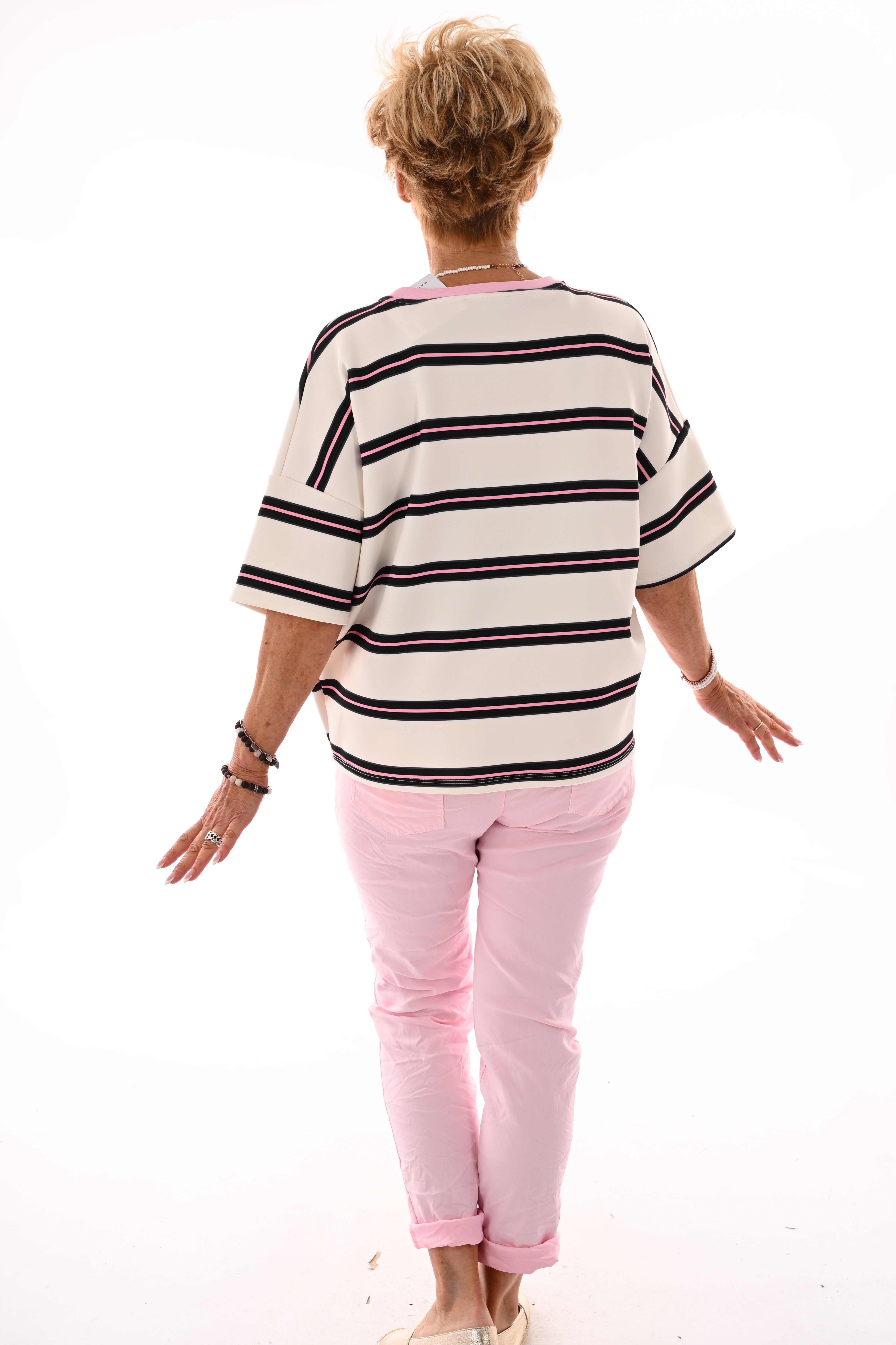 Sweatshirt strepen zwart