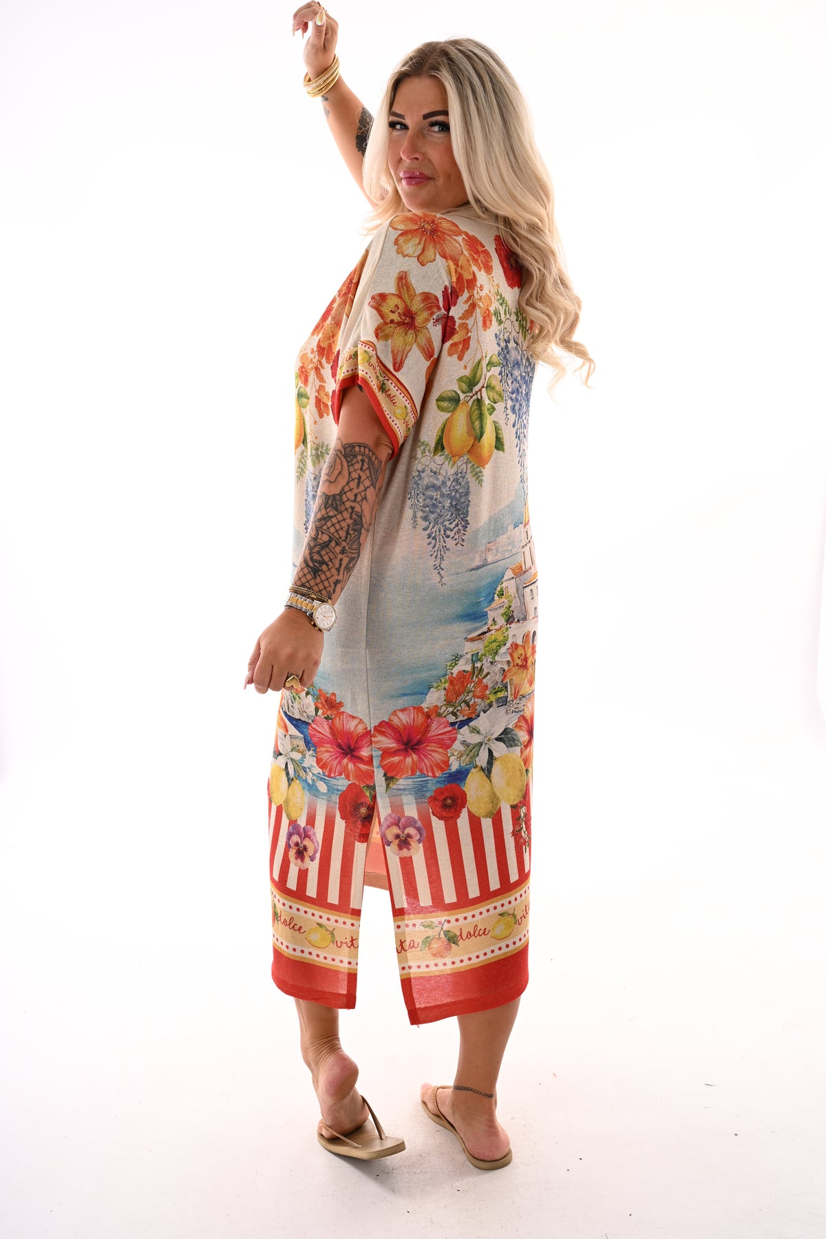 Jurk tropical rood