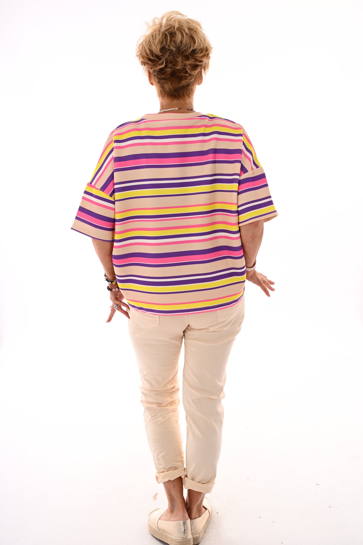Sweatshirt strepen paars