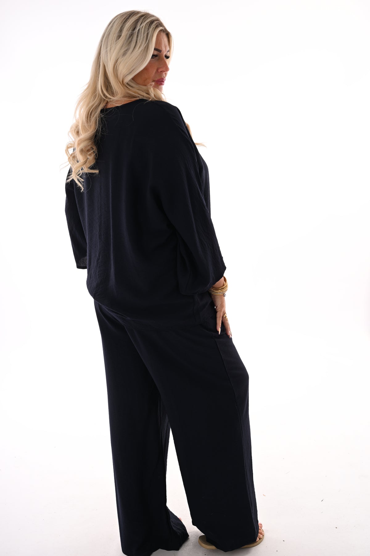 Tweedelig basic set marineblauw