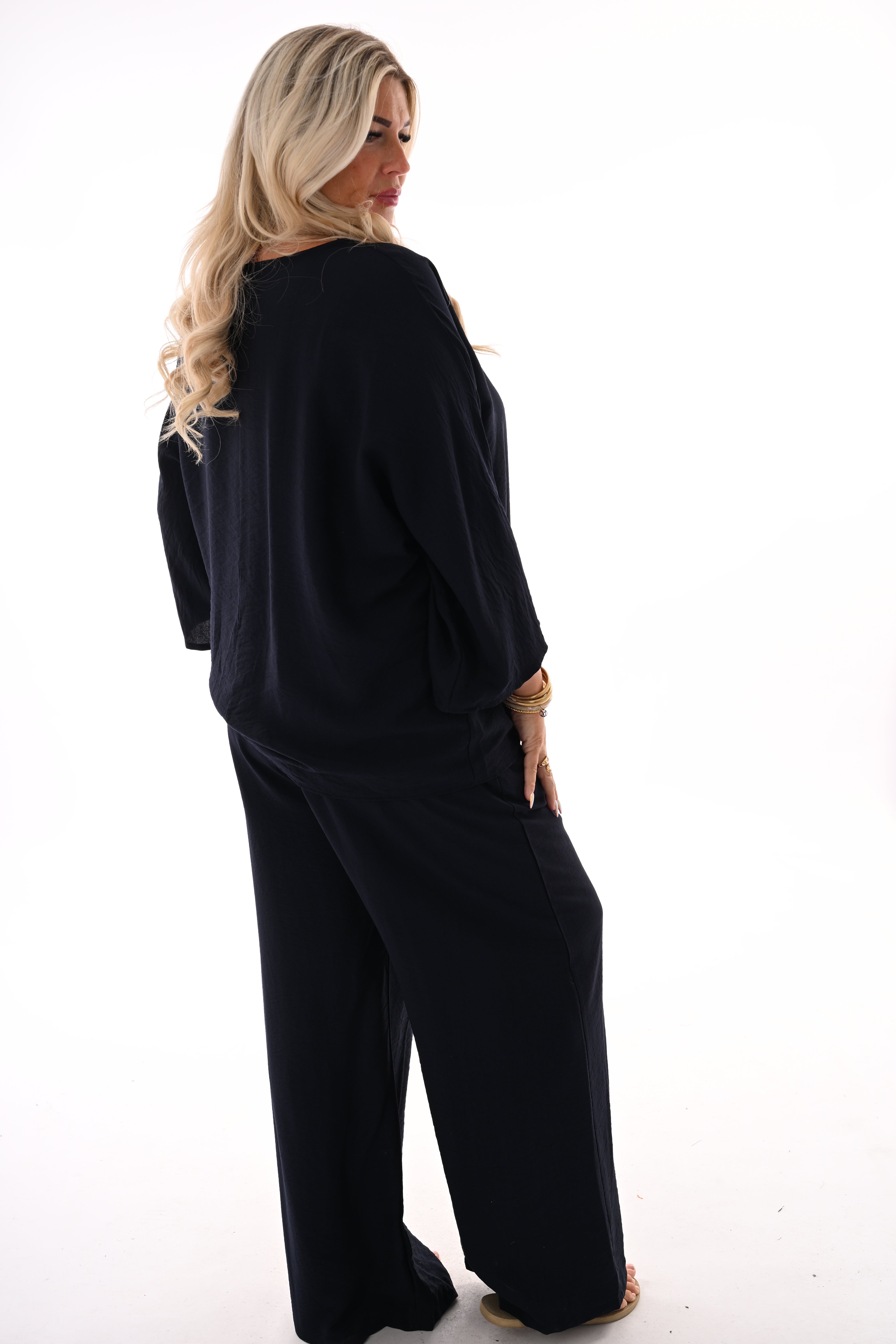 Tweedelig basic set marineblauw