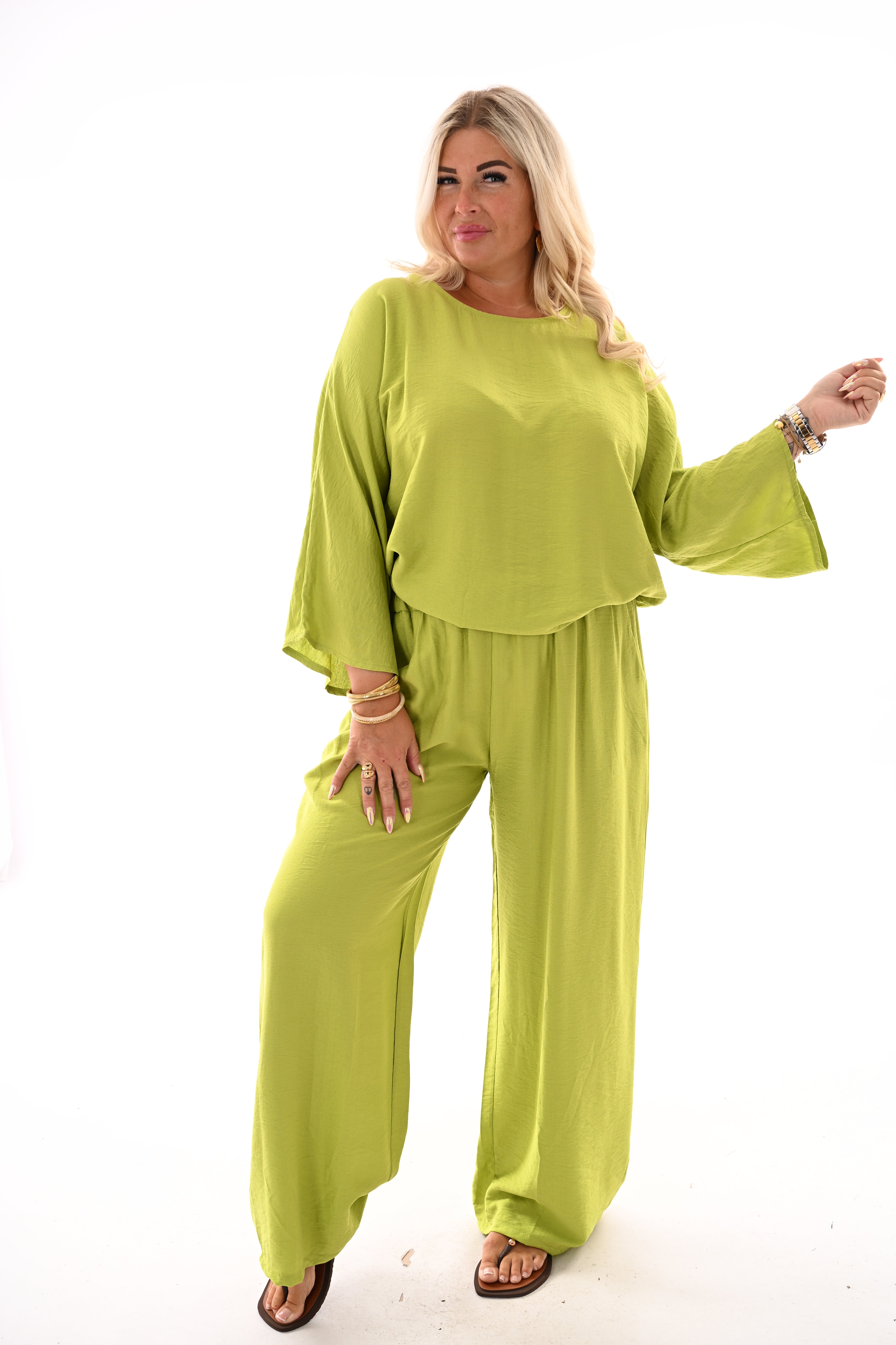 Tweedelig basic set lime