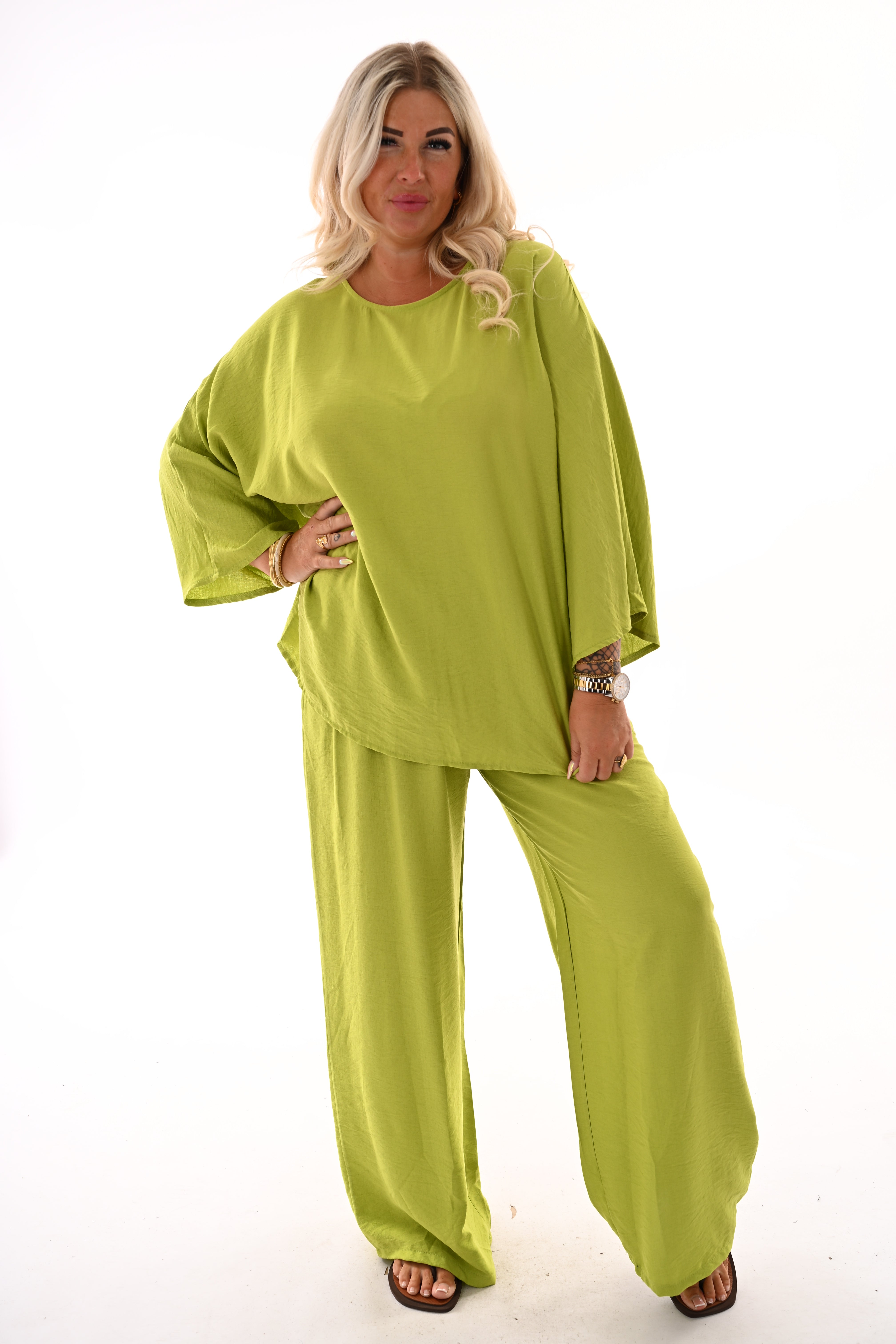 Tweedelig basic set lime