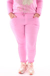 Stretchbroek met glitterbies roze