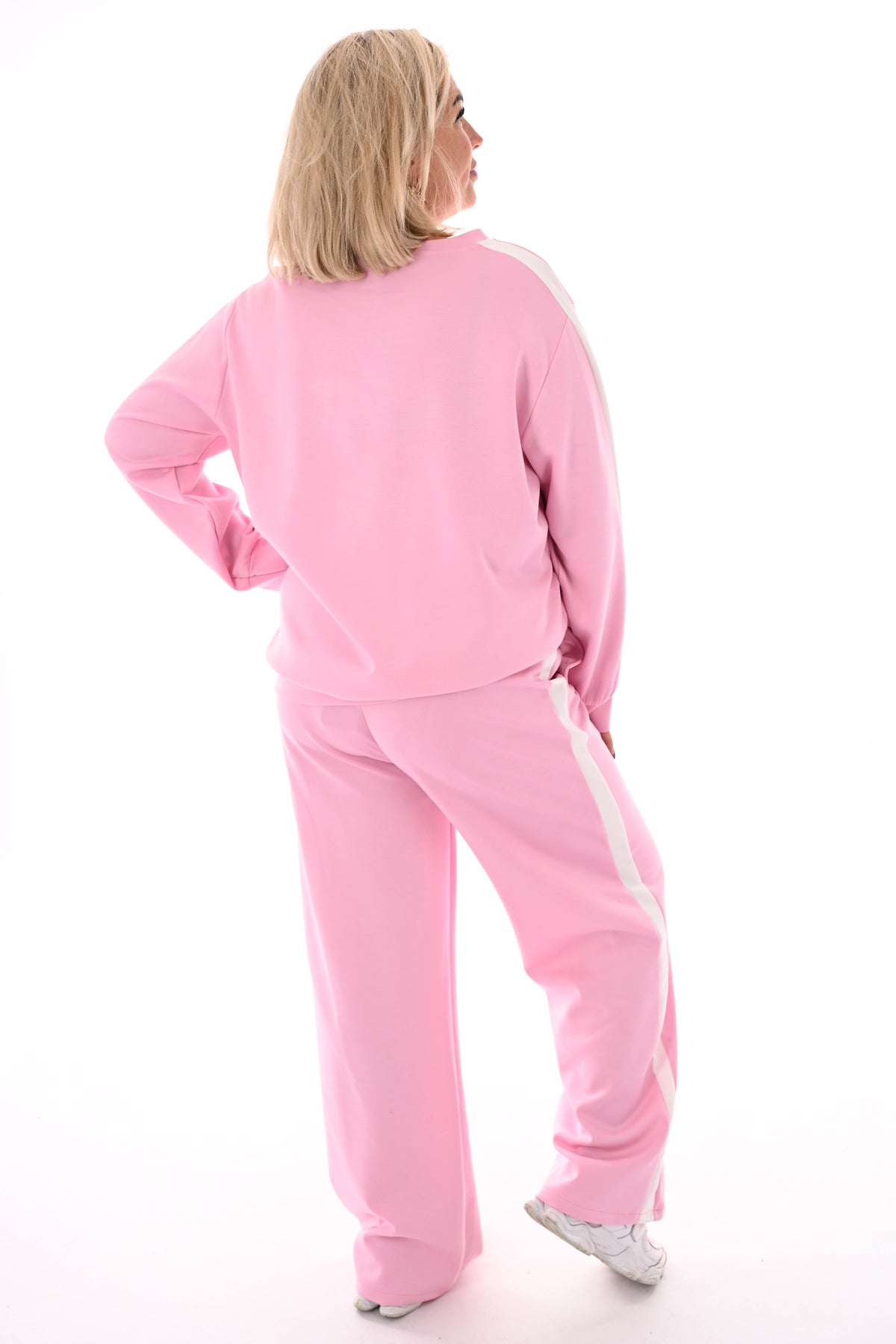 Tweedelig joggingspak met hartjes roze