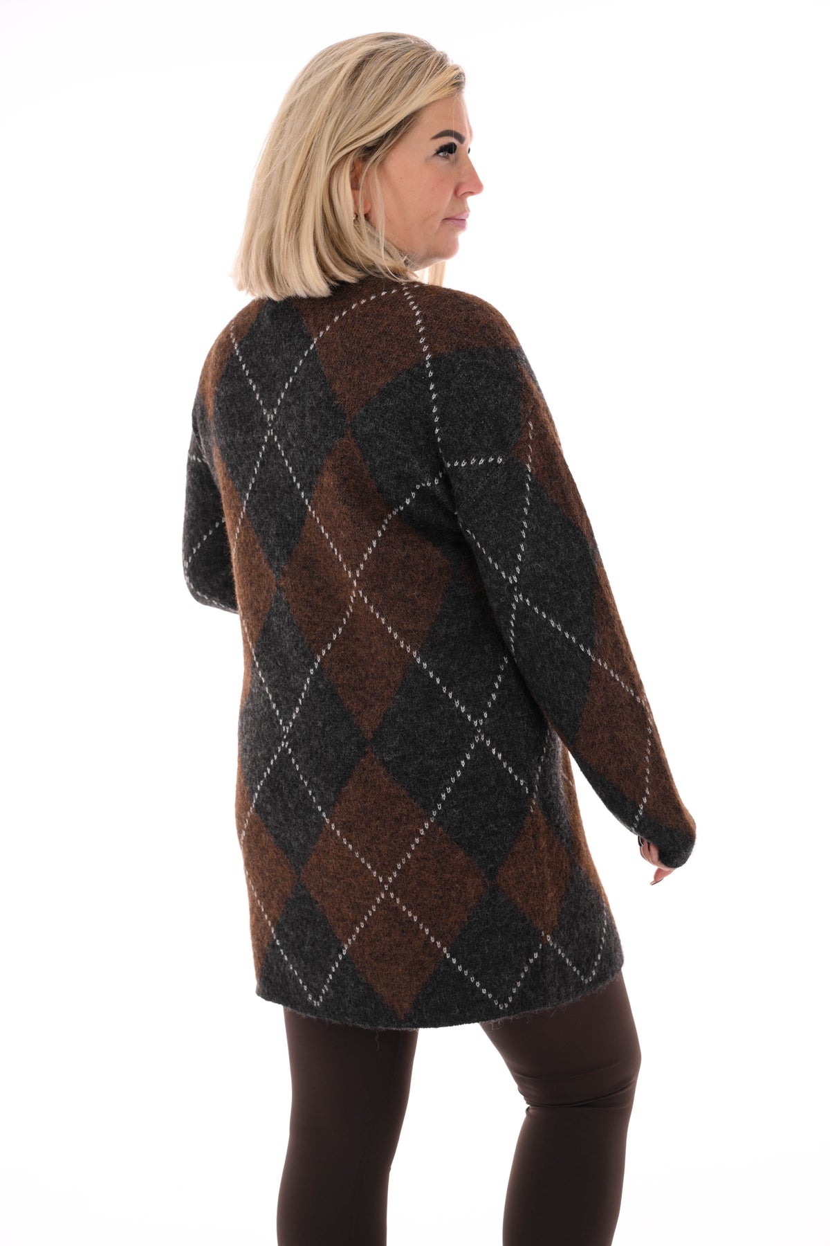 Gebreide jurk patroon antraciet