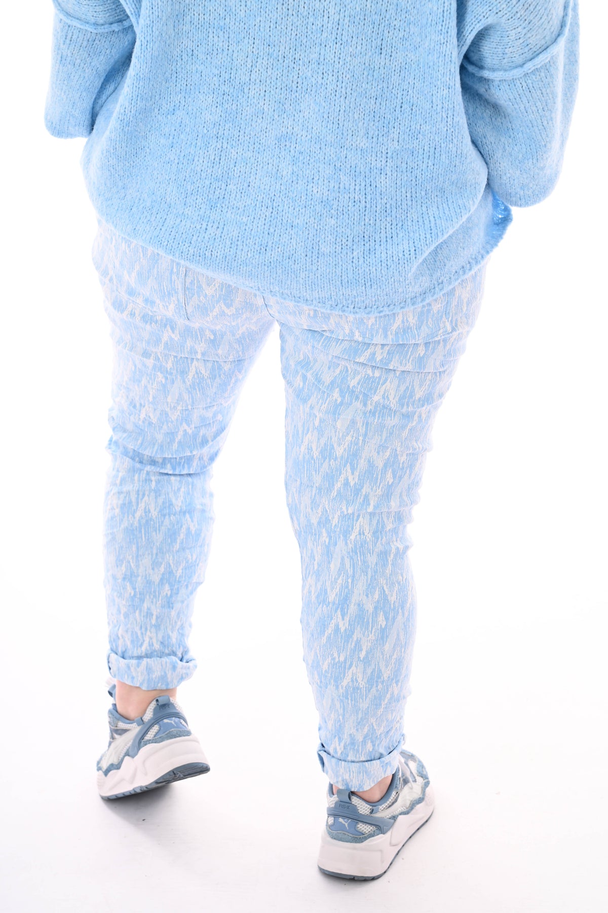 Stretchbroek lines blauw