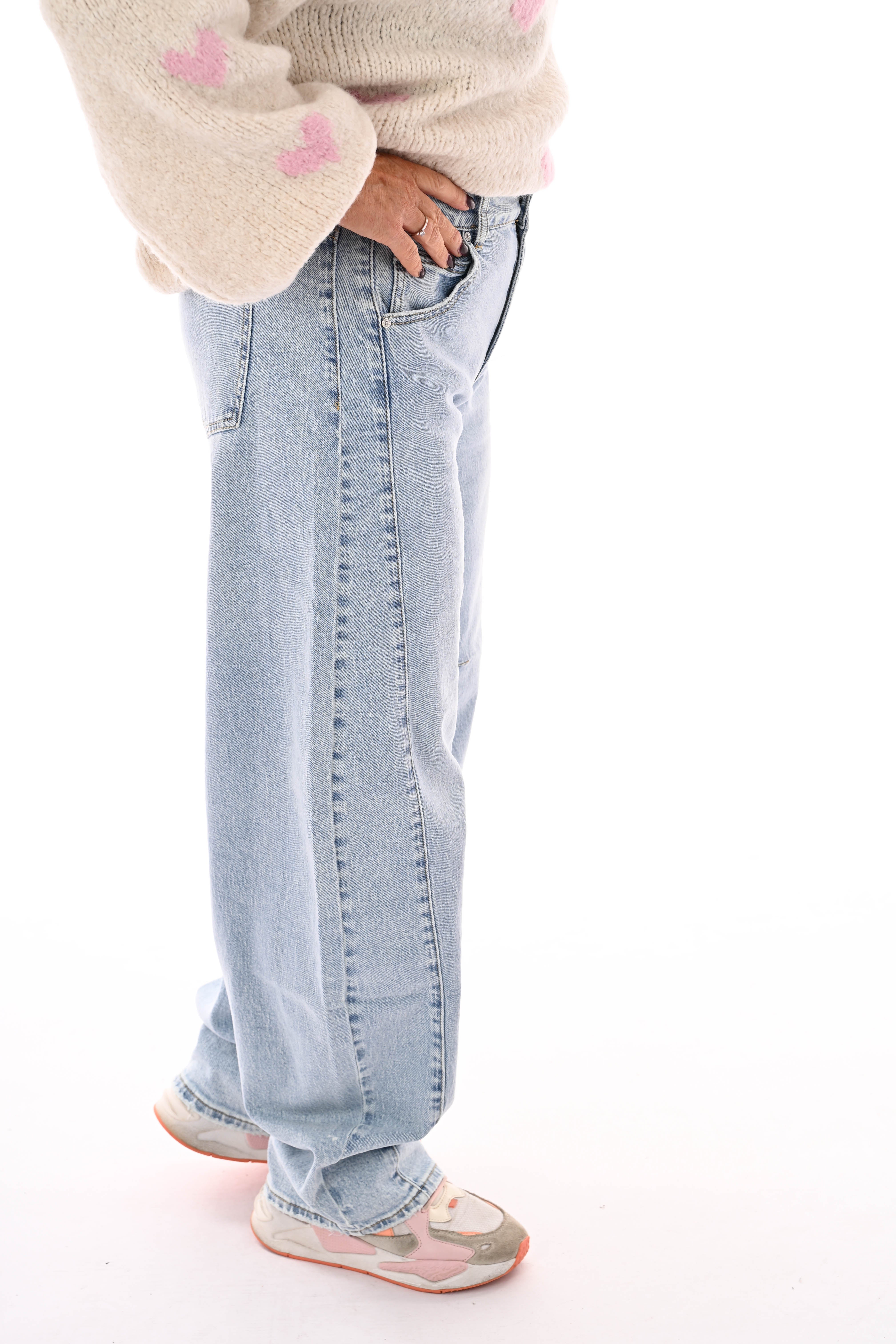 Queen of hearts barrel jeans lichtblauw