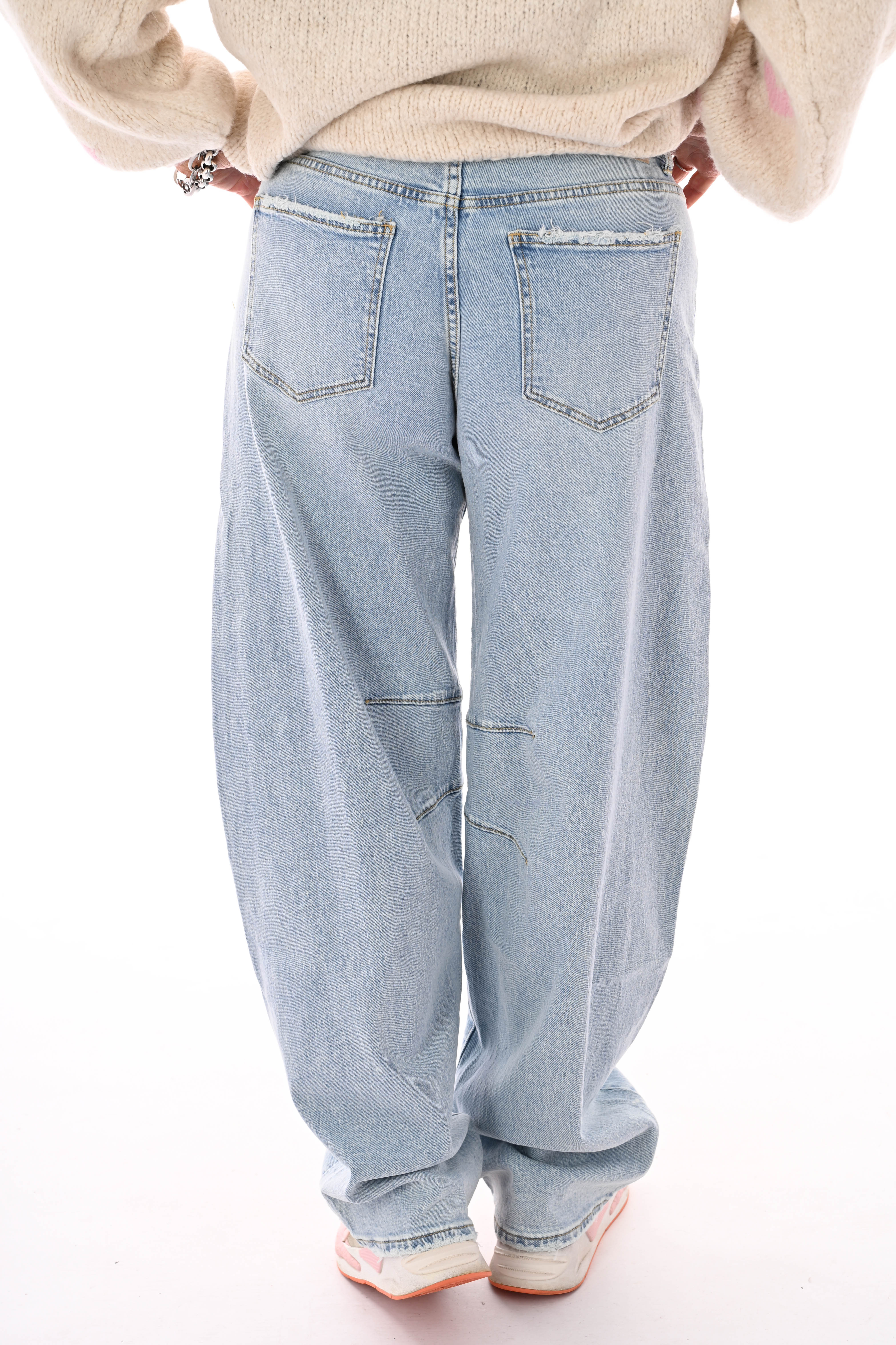 Queen of hearts barrel jeans lichtblauw
