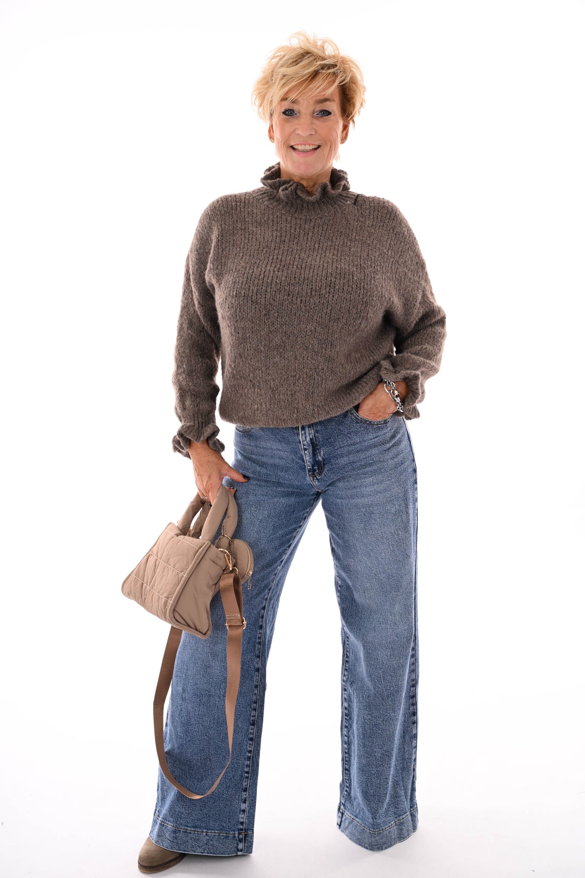 Queen of hearts vlechtband wide leg blauw