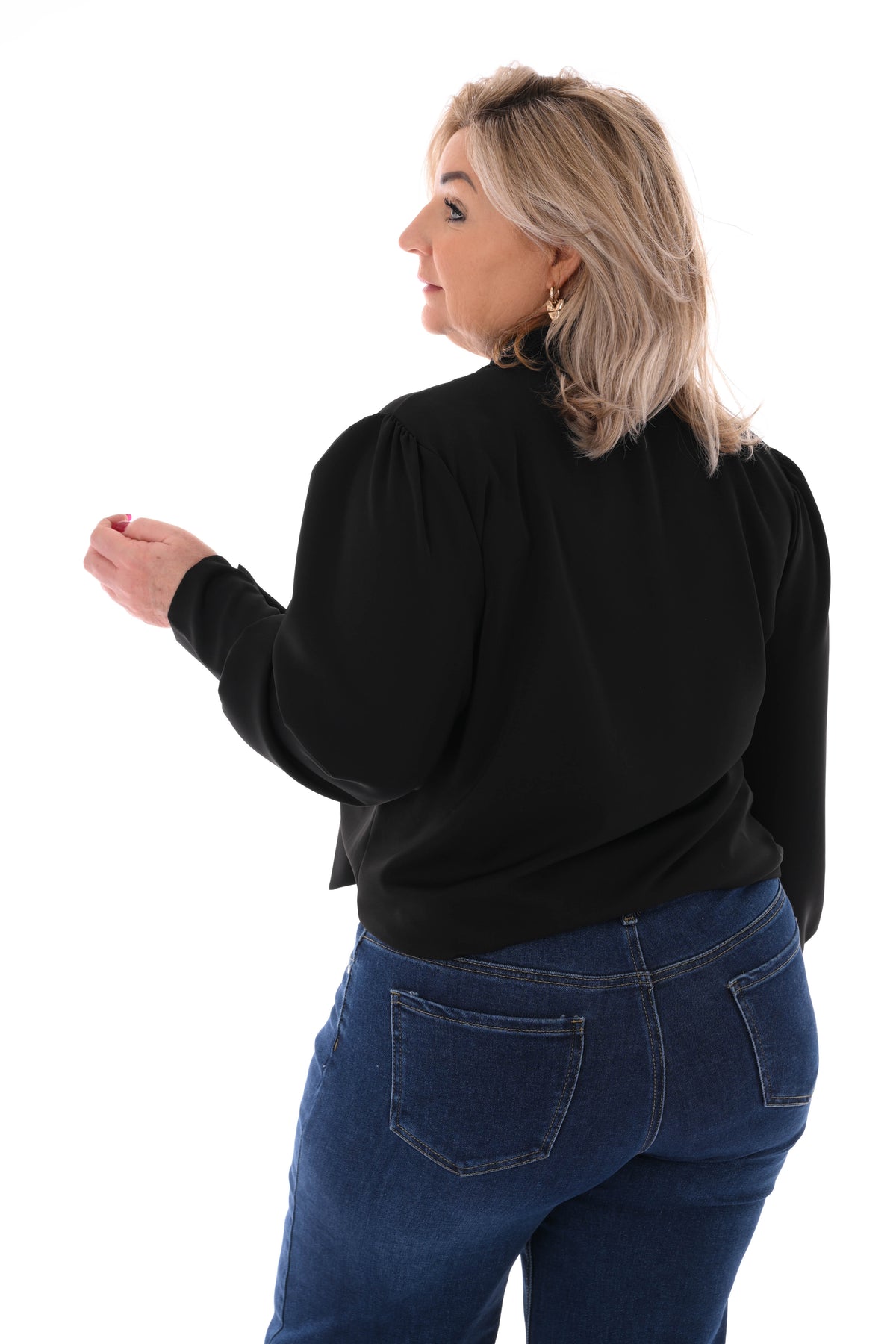 Blouse hals detail zwart