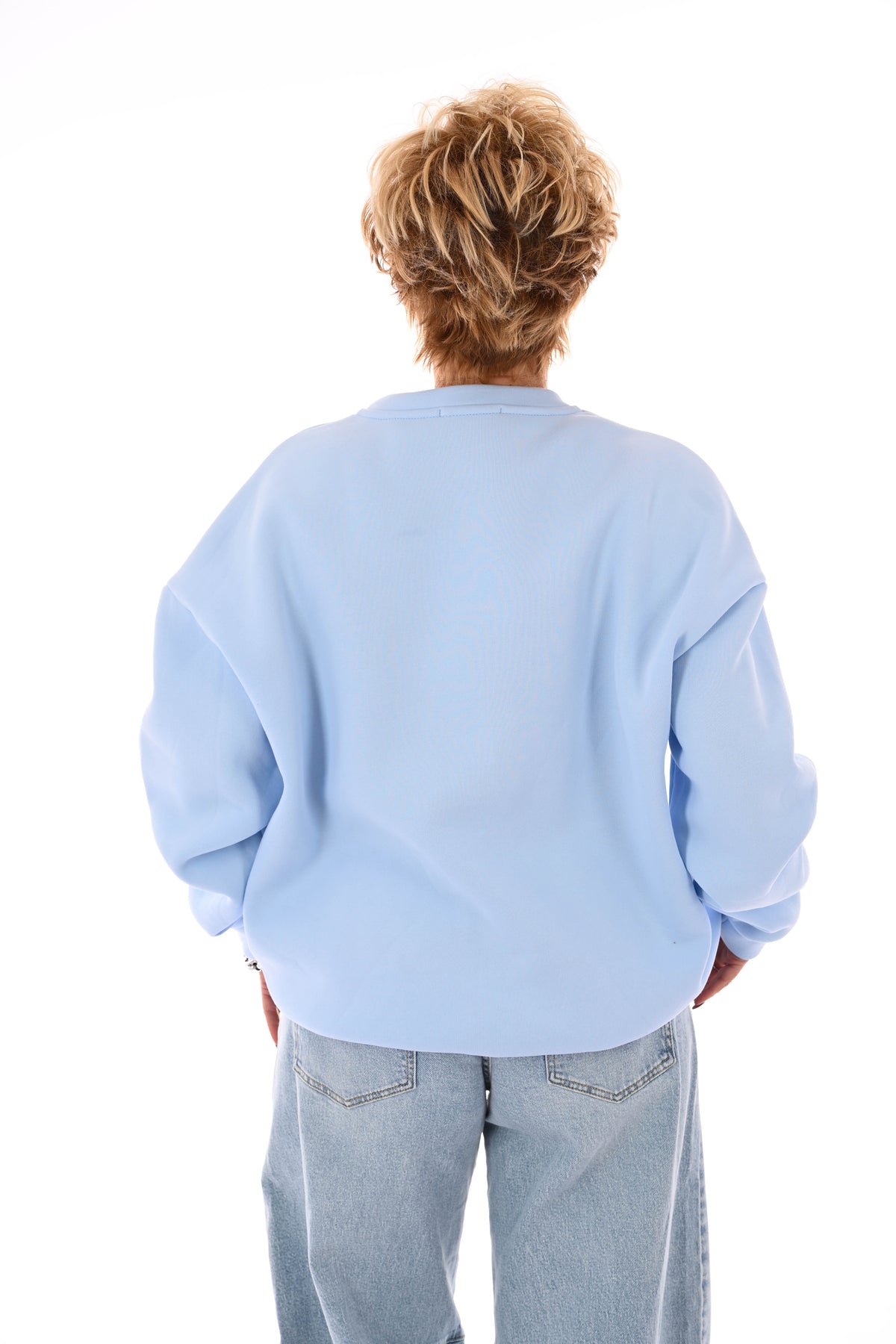 Sweater apres skiclub lichtblauw