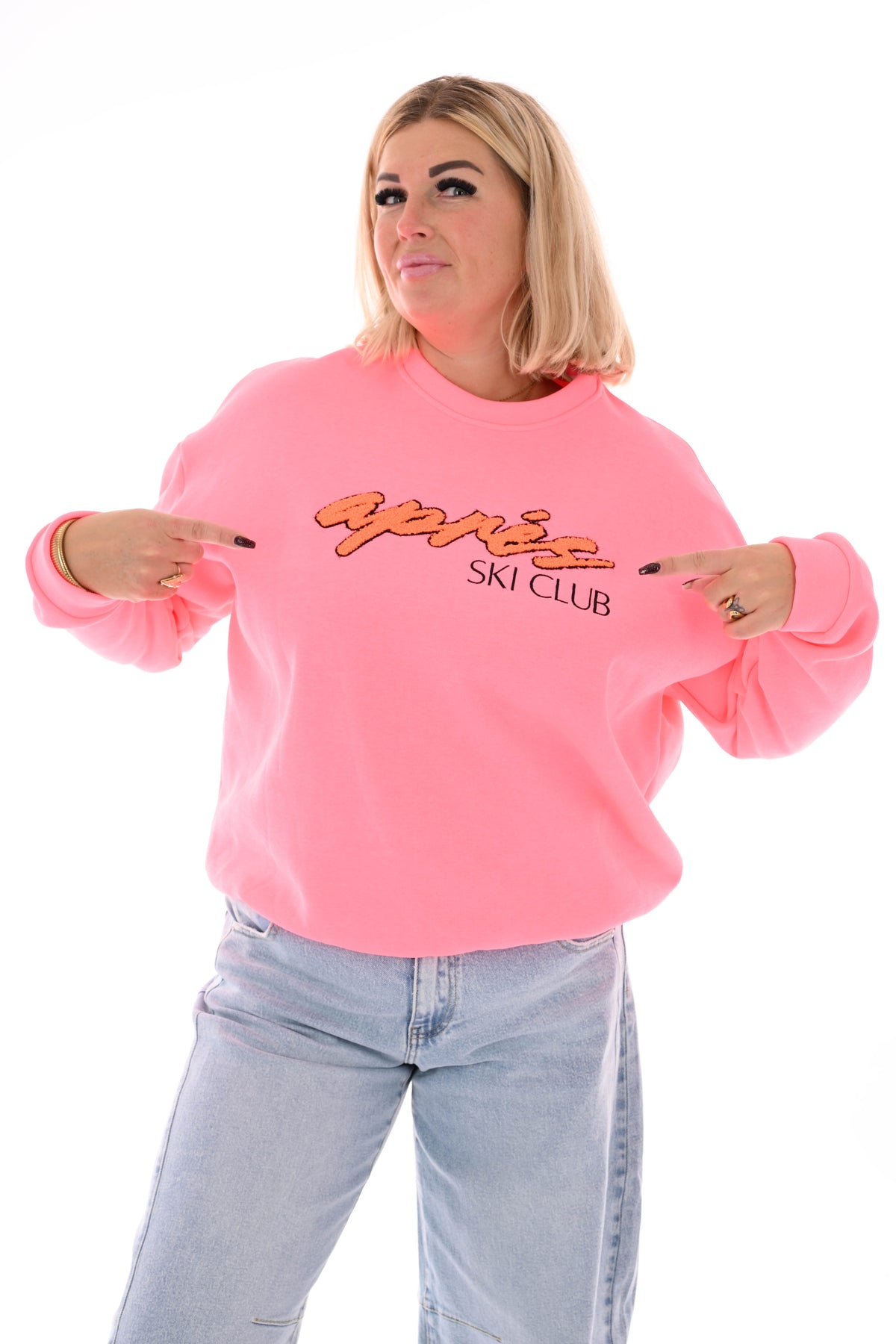 Sweater apres skiclub roze