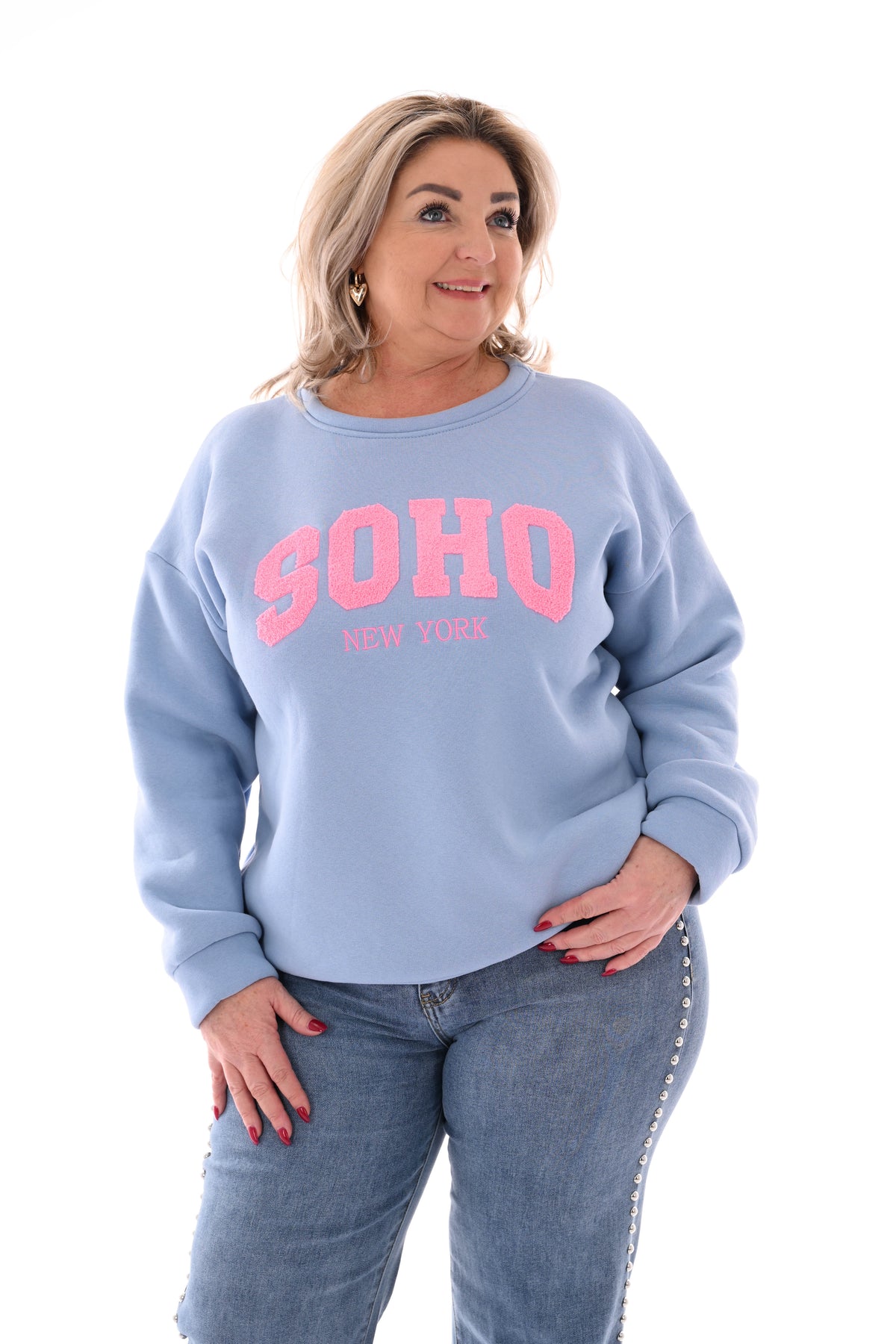 Sweater trui soho uni lichtblauw