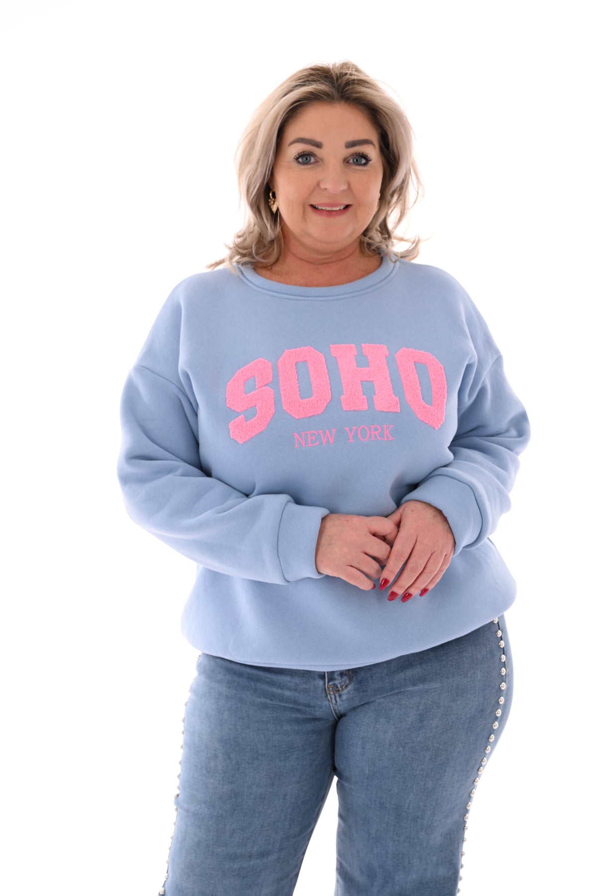 Sweater trui soho uni lichtblauw