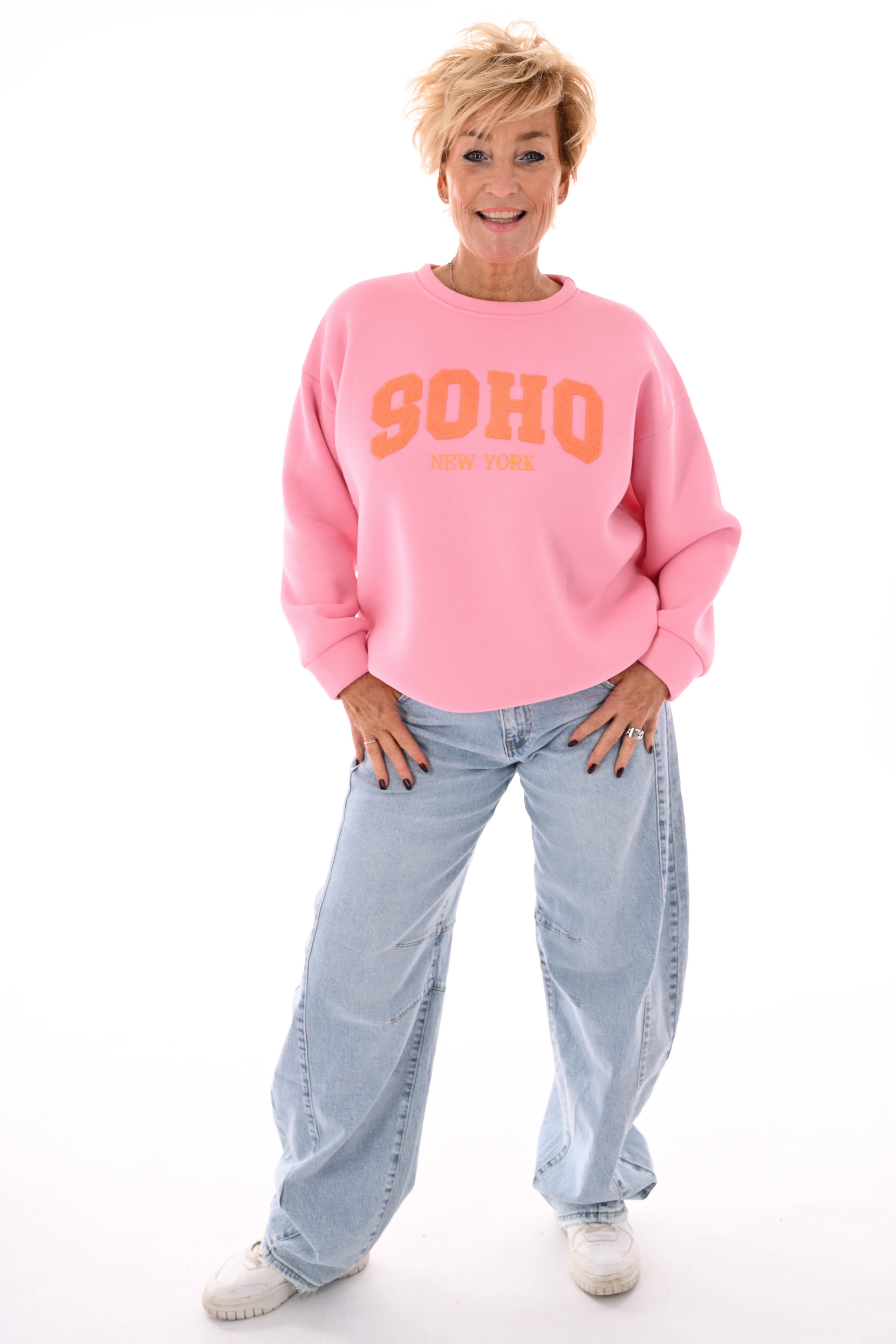 Sweater trui soho uni lichtroze