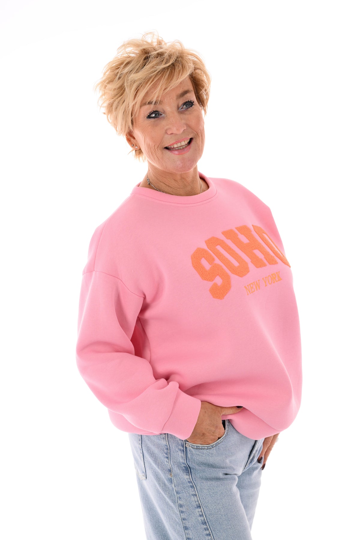 Sweater trui soho uni lichtroze