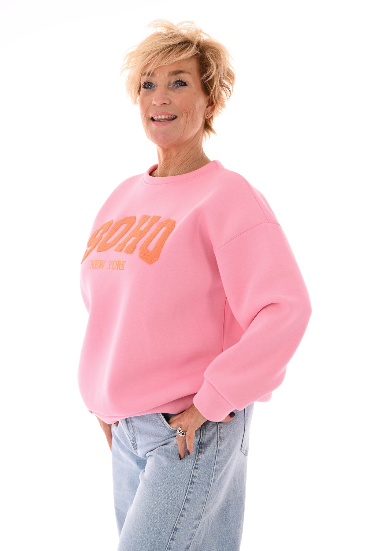 Sweater trui soho uni lichtroze