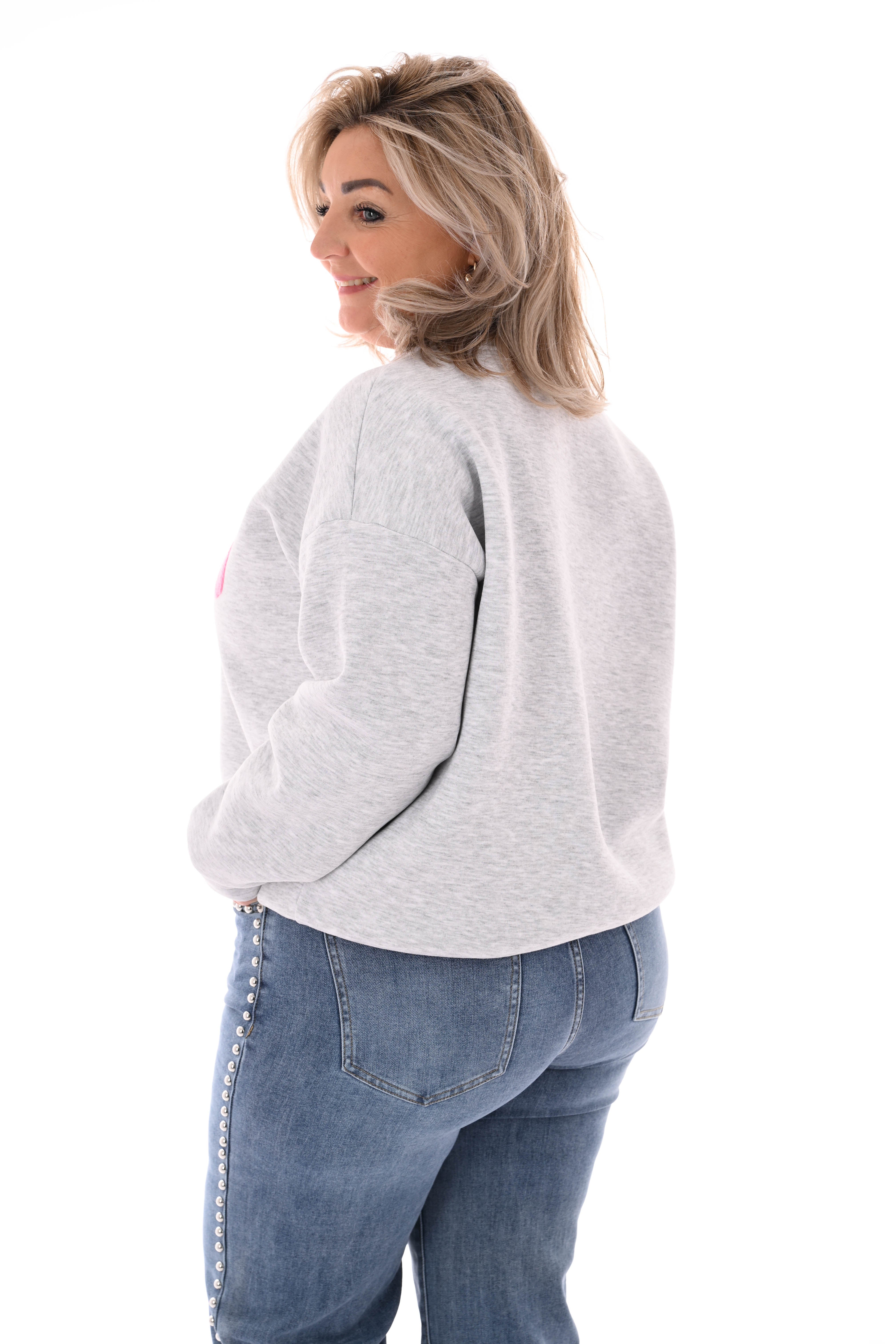 Sweater trui soho uni lichtgrijs