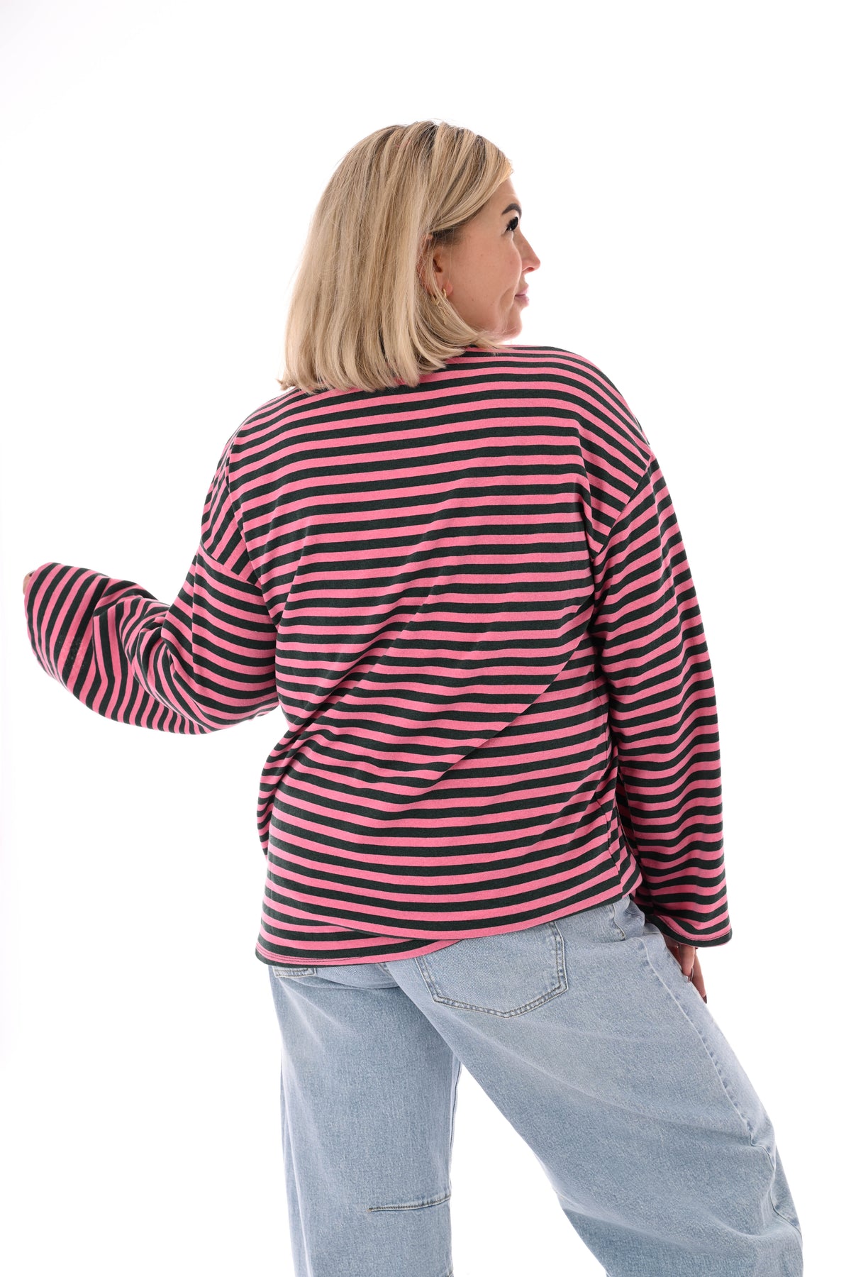 Trui fijne streepjes donkergroen