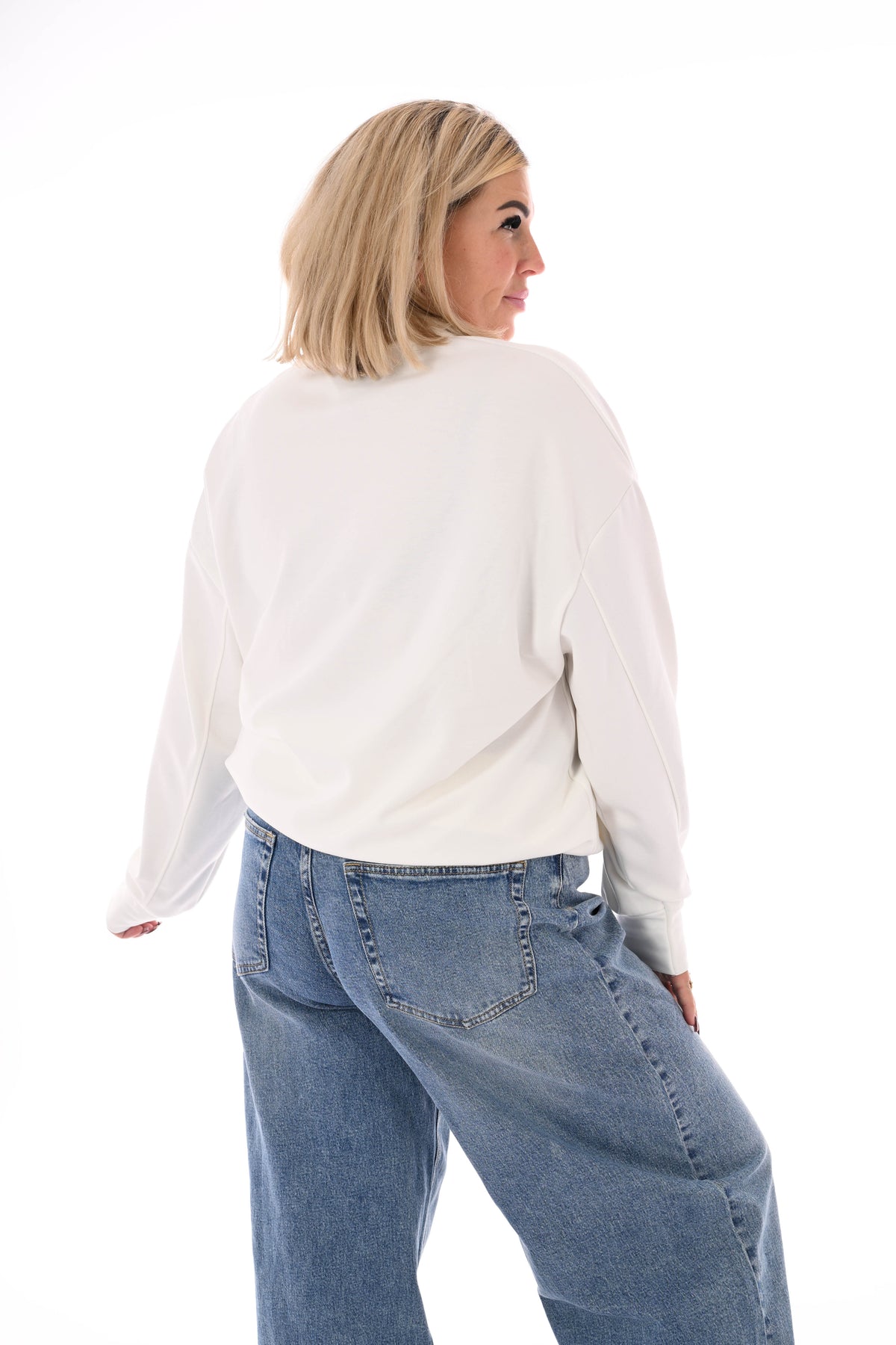 Sweater new york met rits roomwit