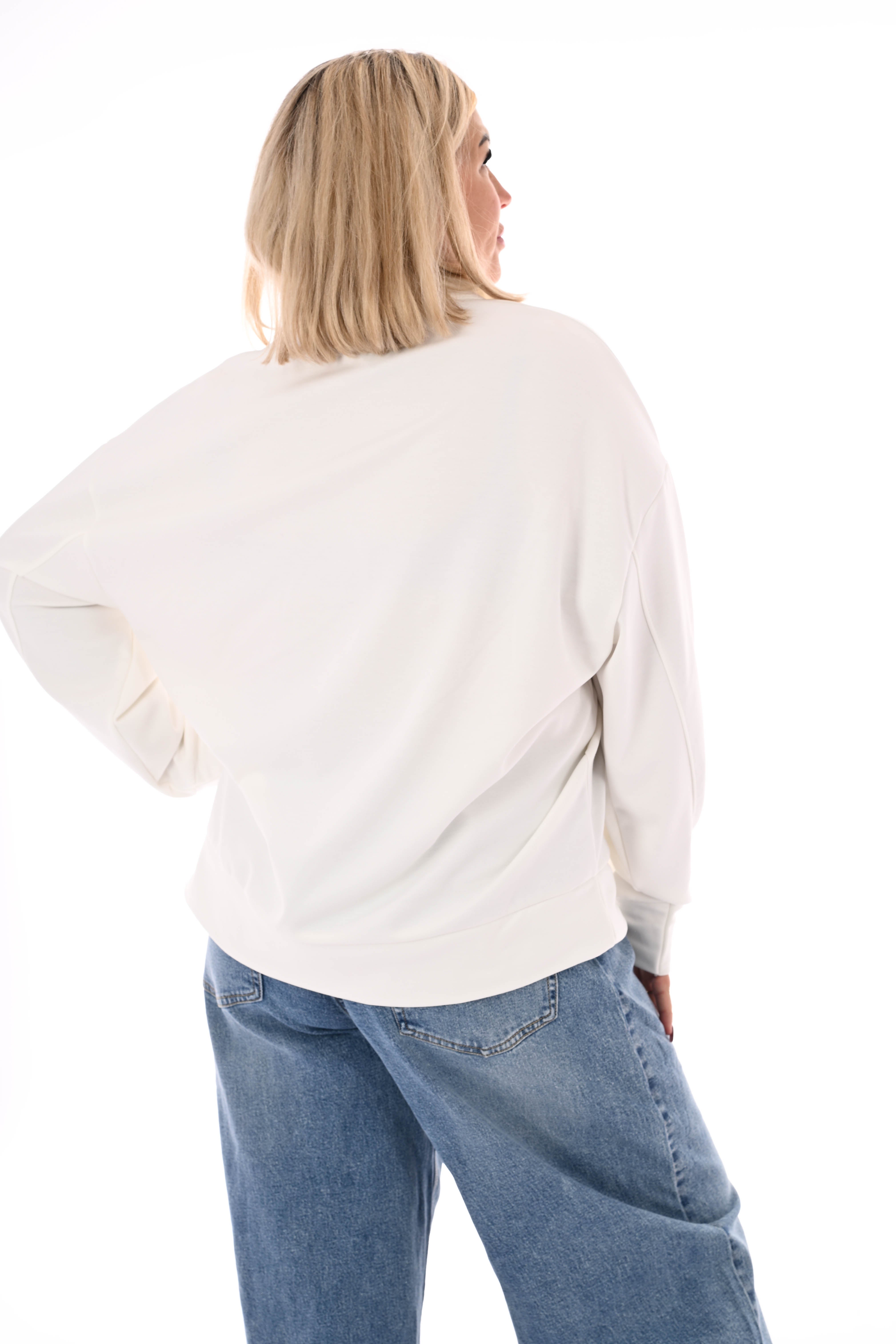 Sweater new york met rits roomwit