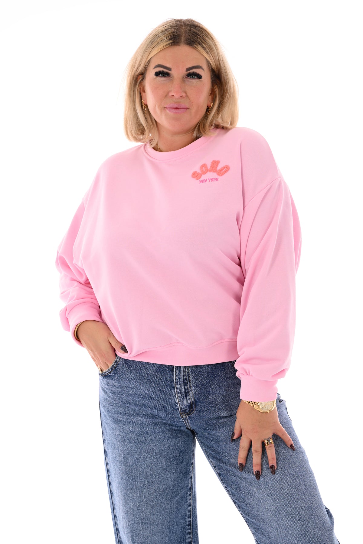 Sweater Soho uni lichtroze