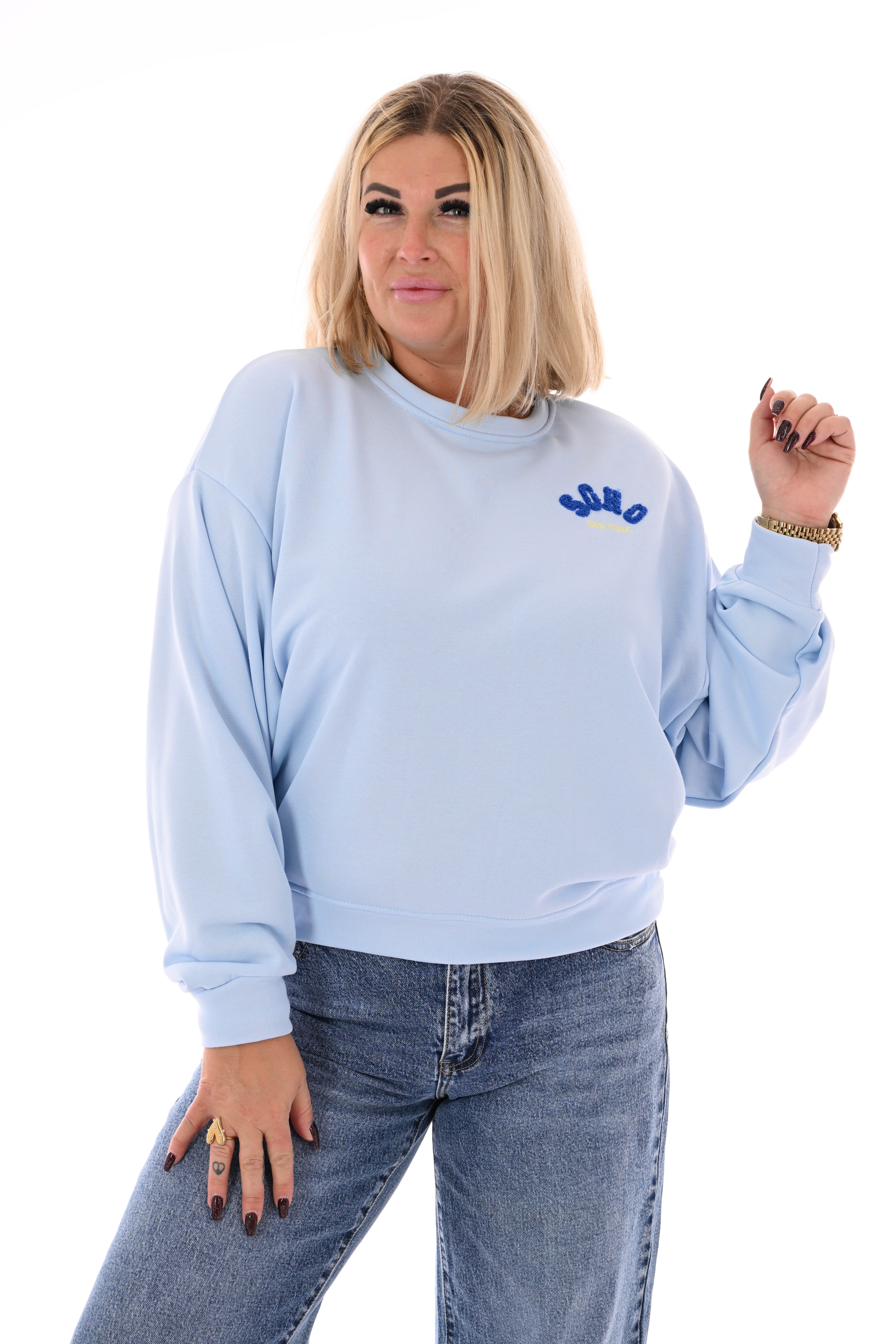 Sweater Soho uni lichtblauw