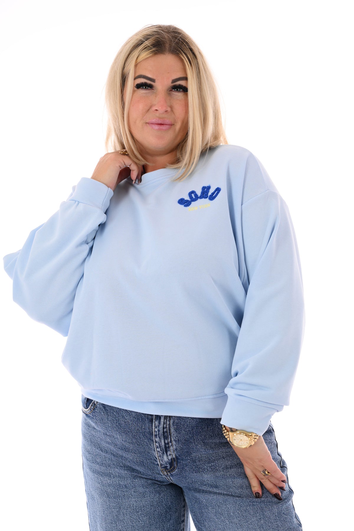 Sweater Soho uni lichtblauw