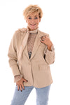 Suedelook blazer uni beige