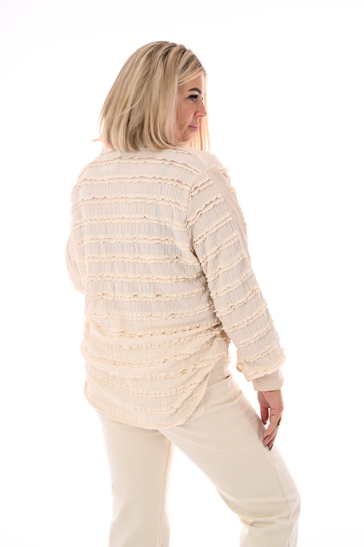 Blouse ruffles beige