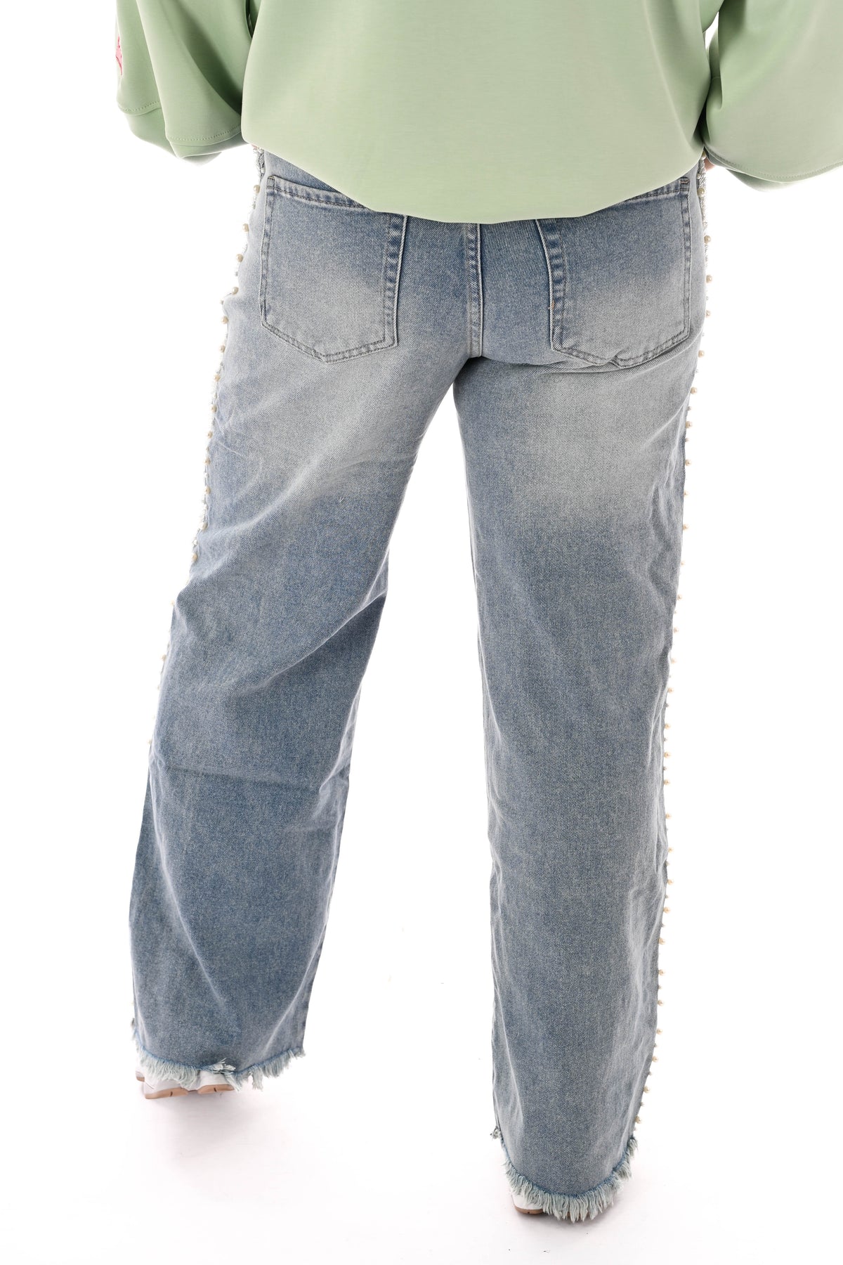 Monday wide leg parels lichtblauw