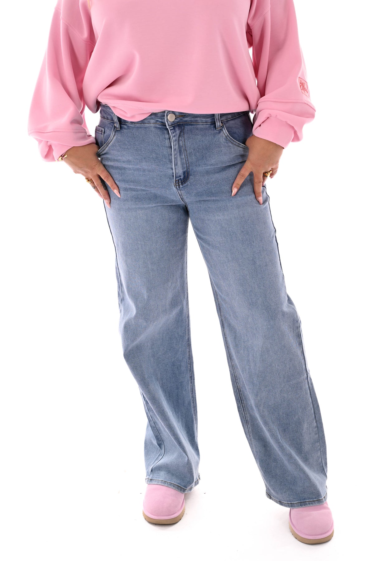 Goodies jeans wide leg jeansblauw