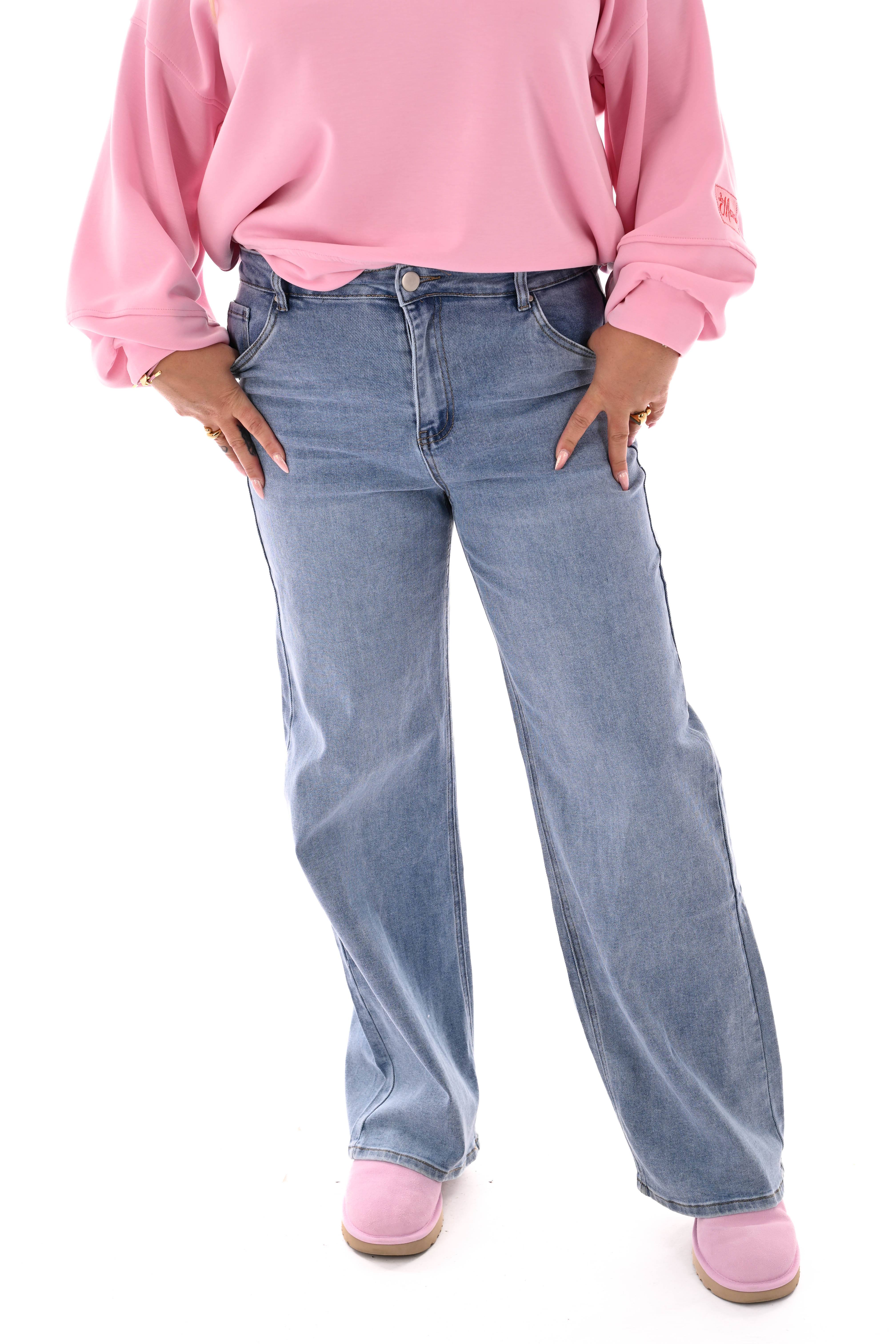 Goodies jeans wide leg jeansblauw