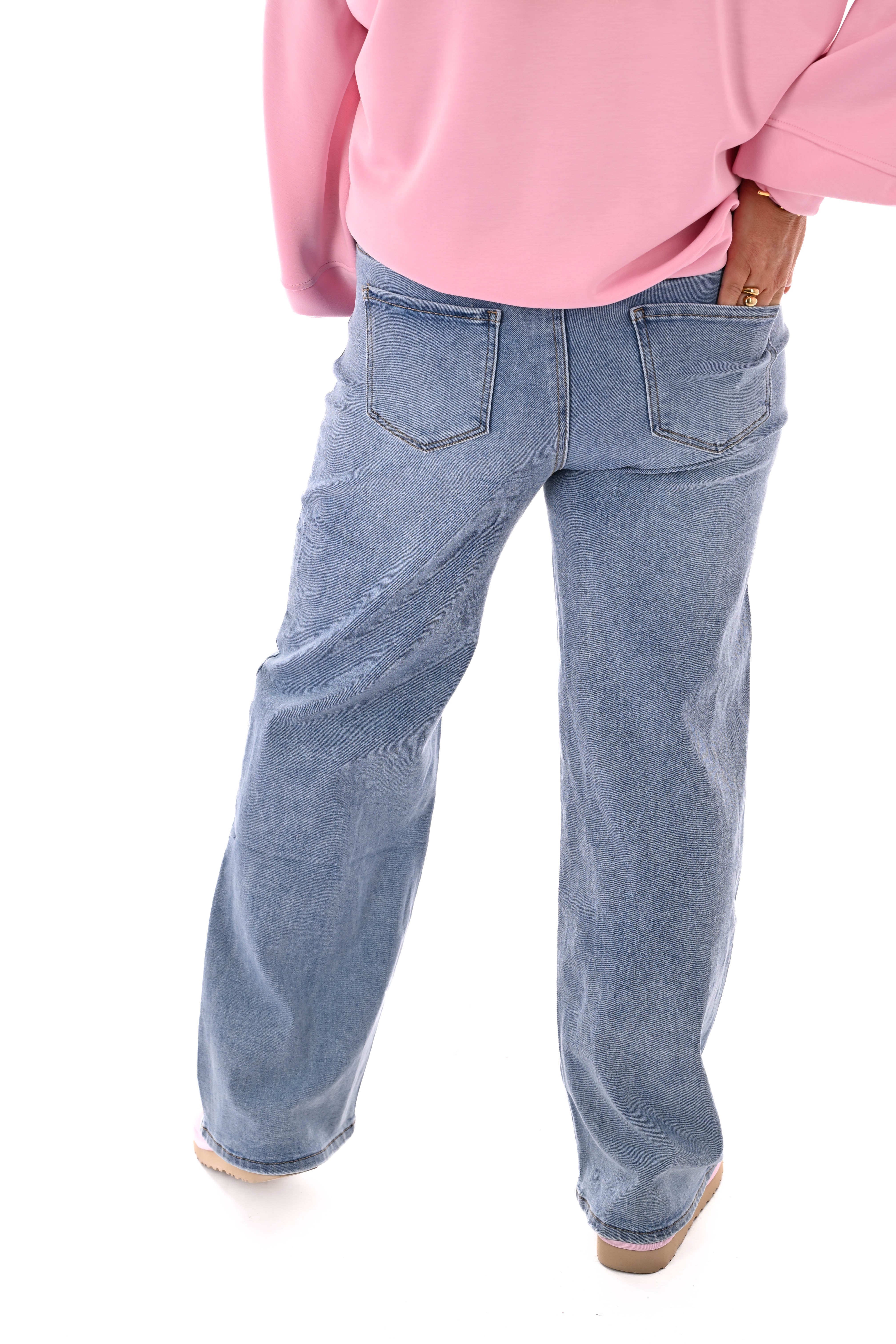 Goodies jeans wide leg jeansblauw