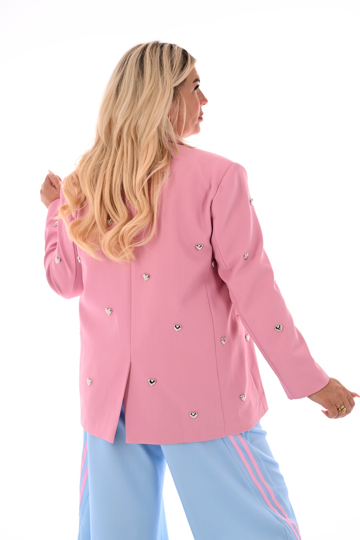 Blazer met hartjes lichtroze