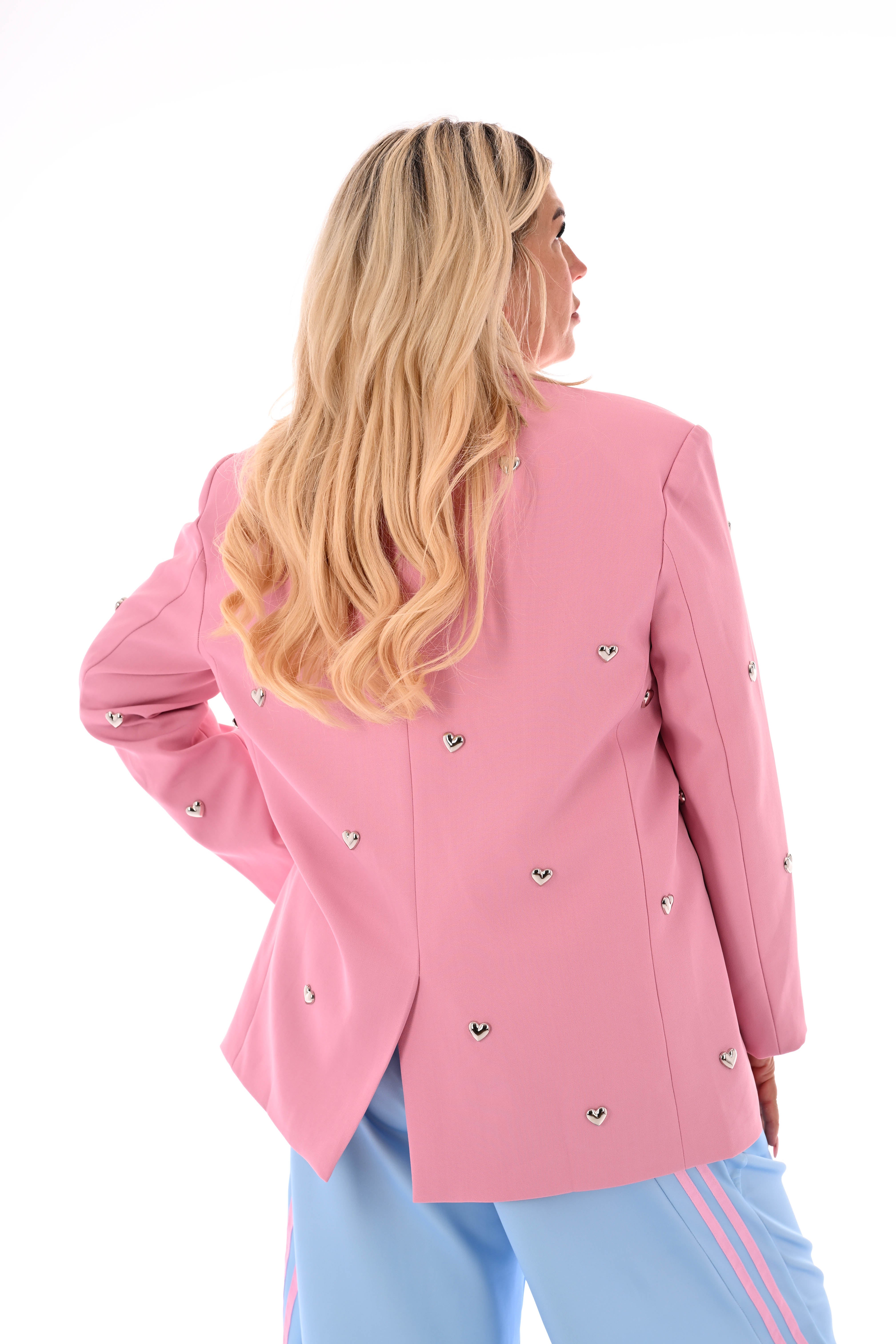 Blazer met hartjes lichtroze