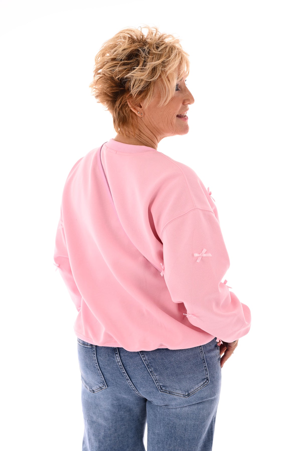 Sweater strikjes lichtroze