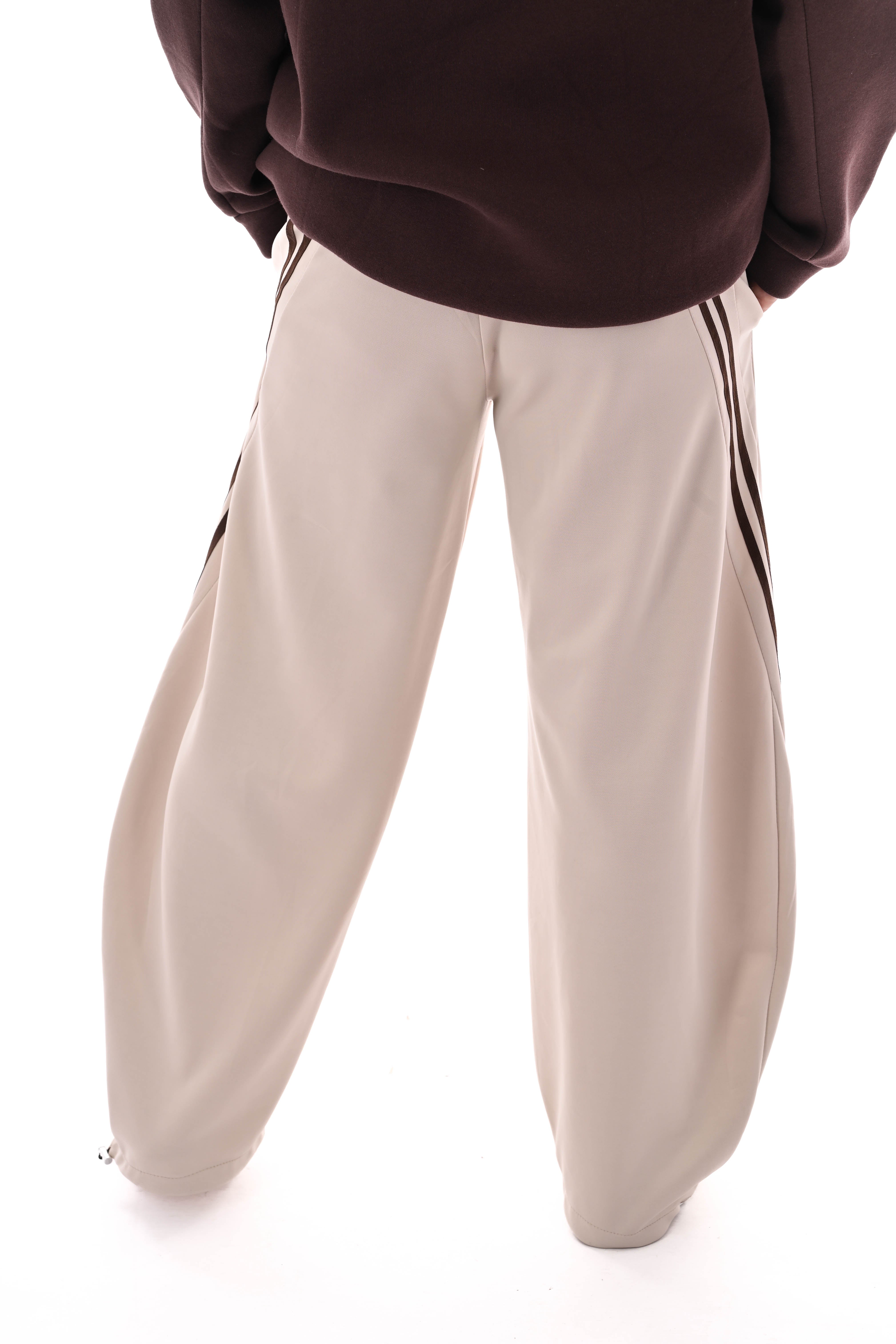 Joggingsbroek balloon met bies beige