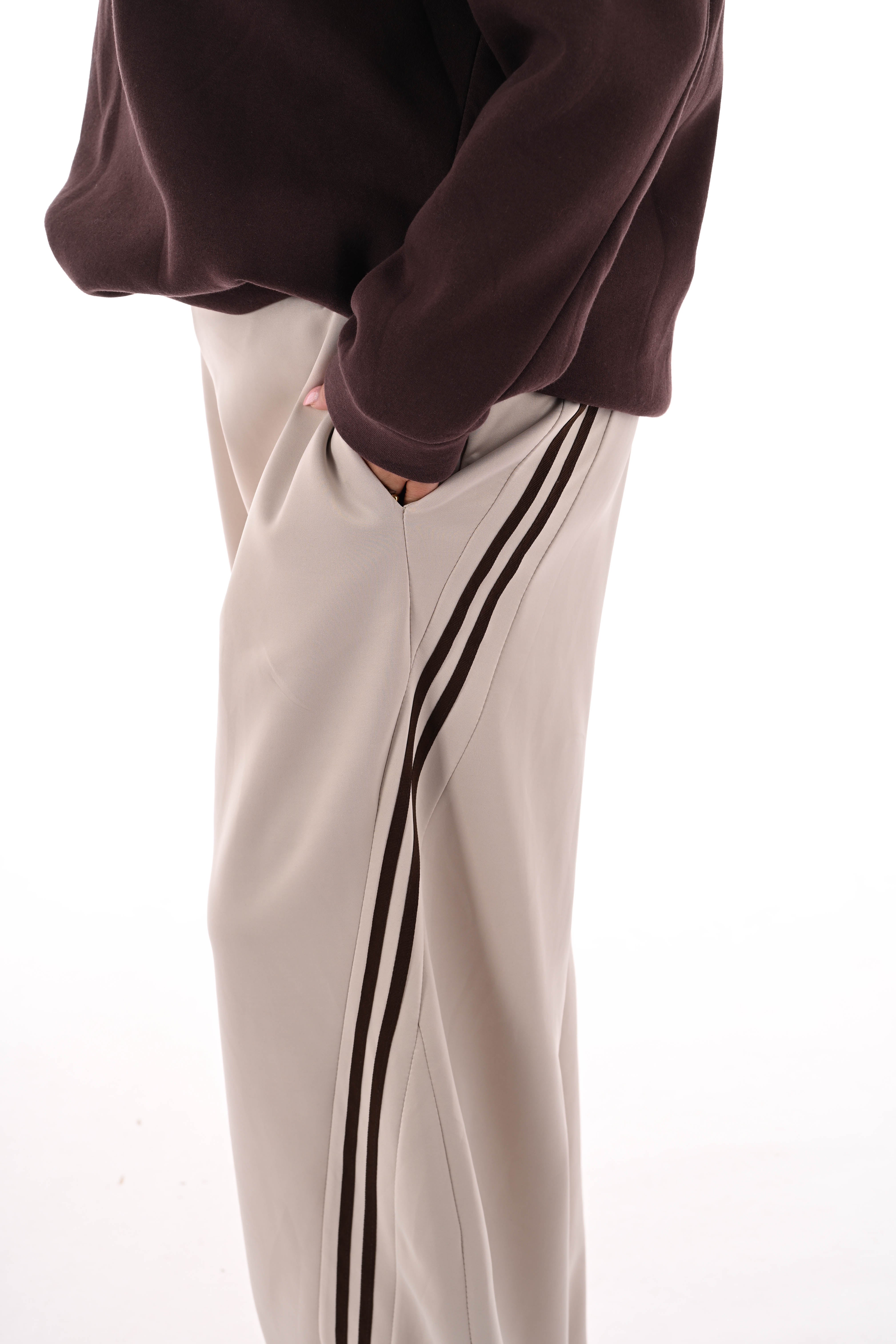 Joggingsbroek balloon met bies beige