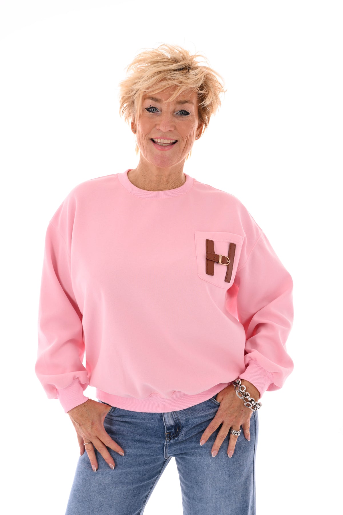 Sweater H lichtroze